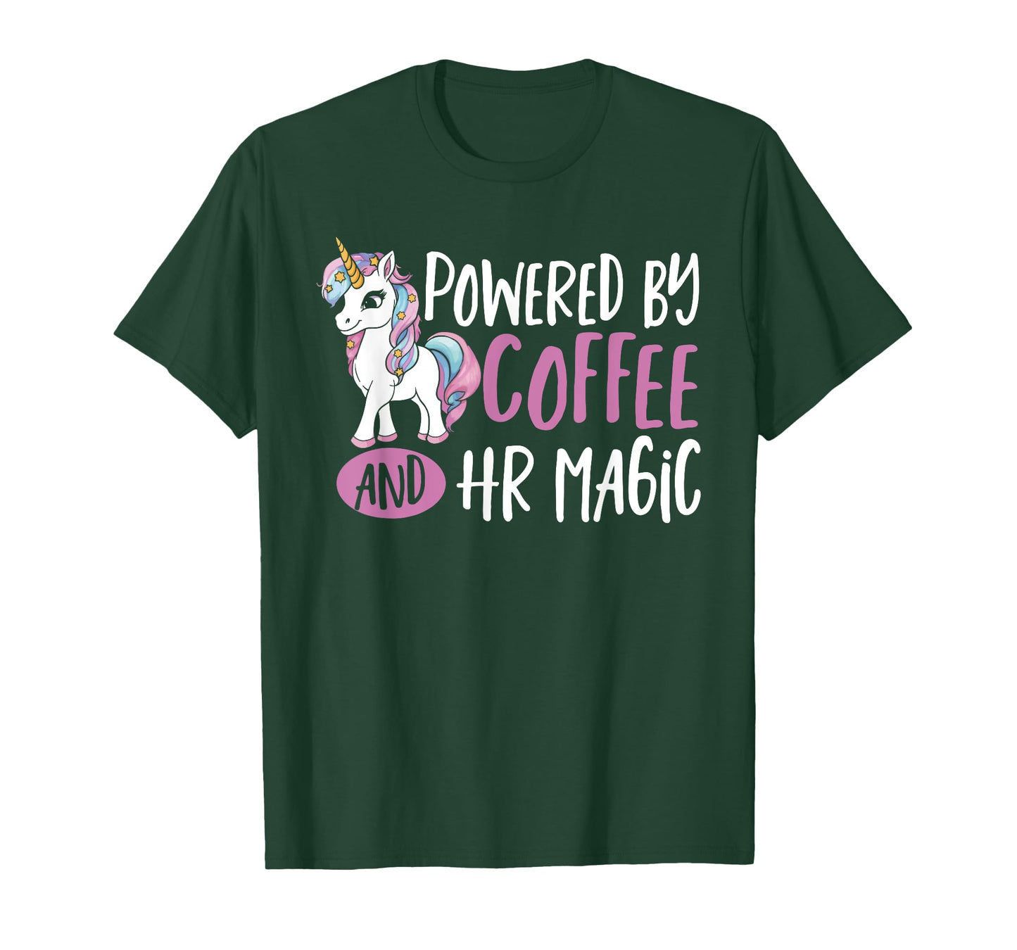 HR Manager Unicorn Powered By Coffee Human Resources HR T-Shirt