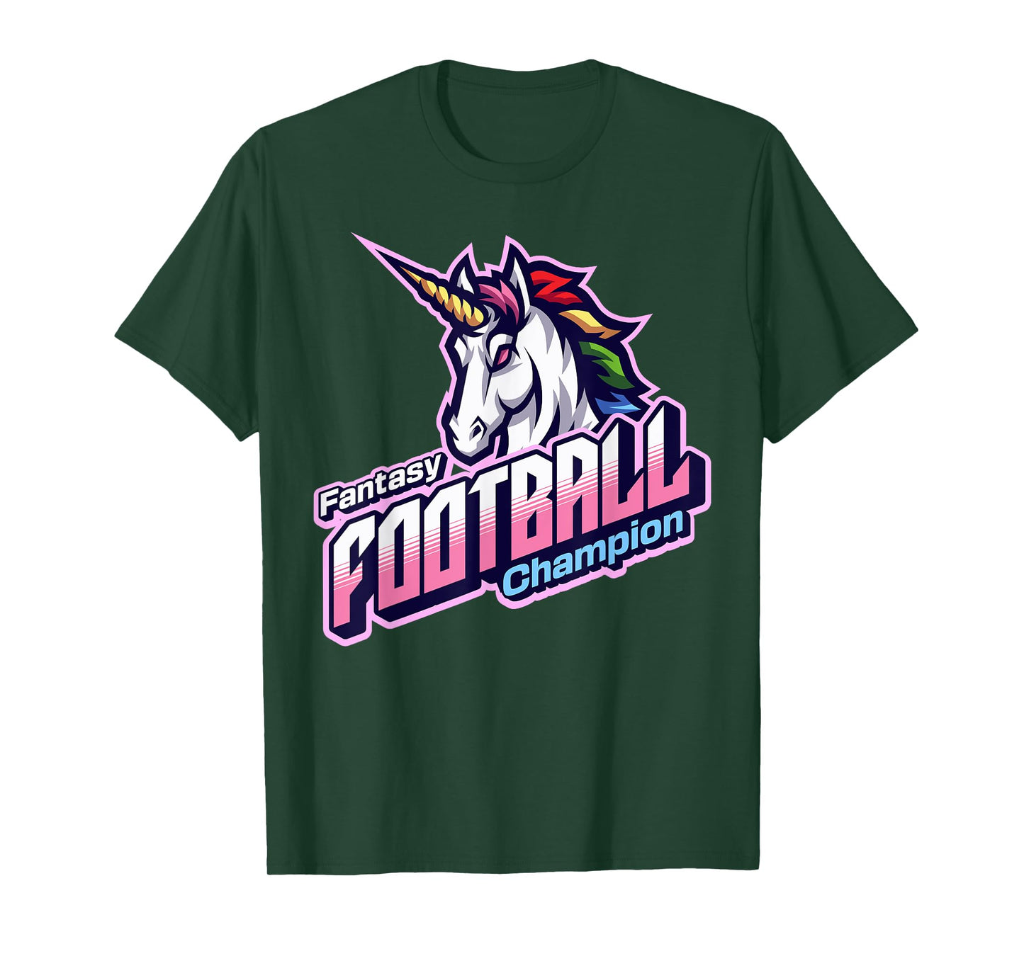Fantasy Football Champion Funny Mens First Place Unicorn T-Shirt