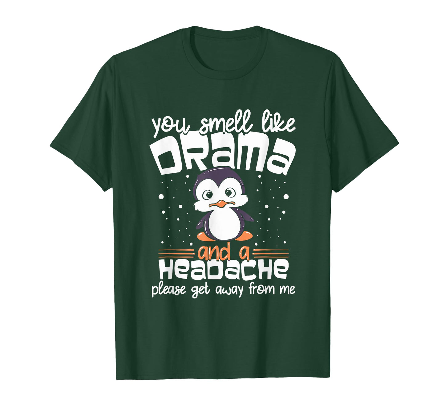 Funny Penguin Drama and Headache Design for Introverts T-Shirt