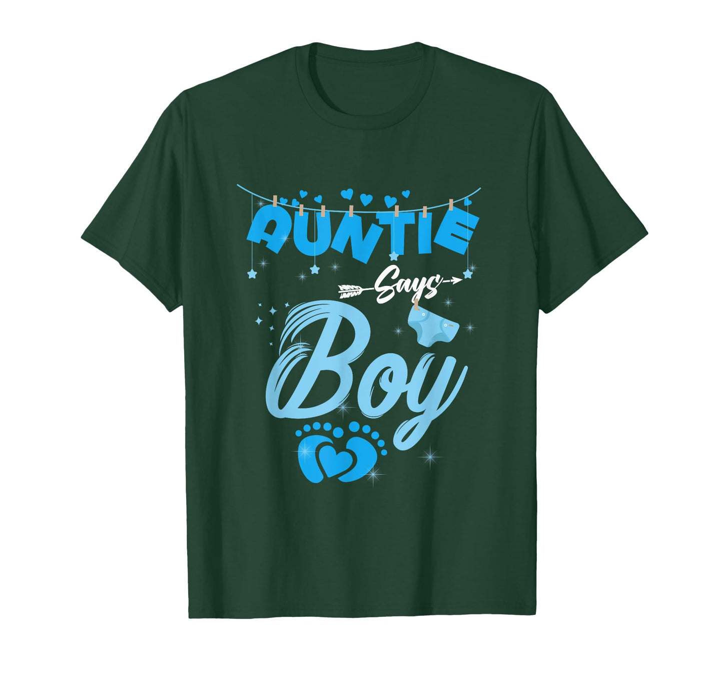 Gender Reveal Auntie Says Boy Baby Matching Family Set T-Shirt