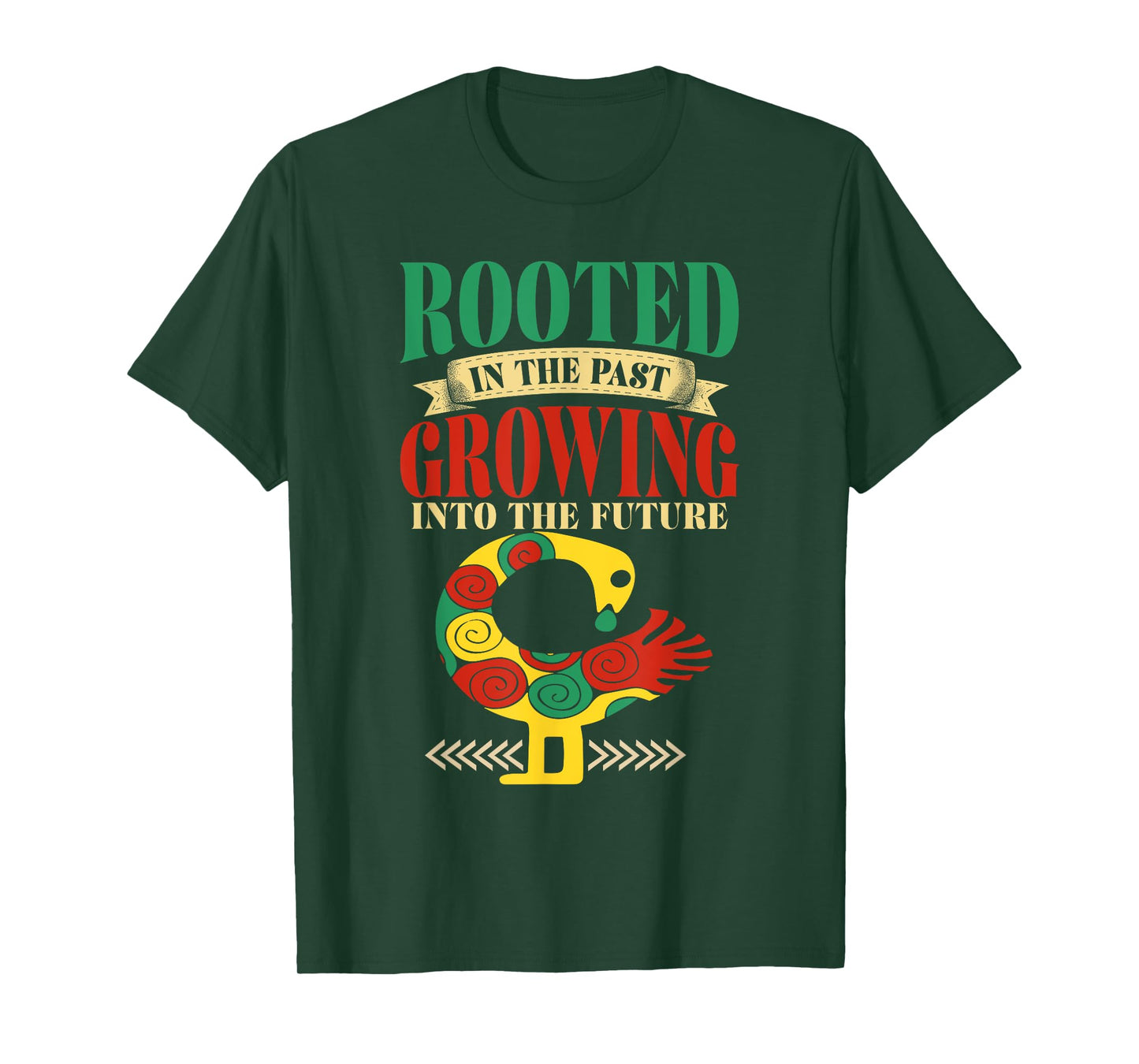 Sankofa Bird Rooted In The Past Growing Into The Future T-Shirt