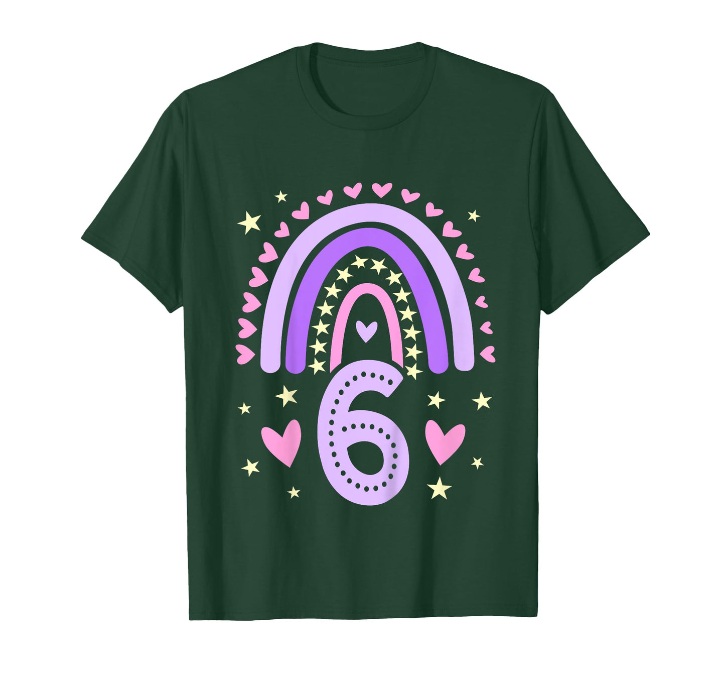 6th Birthday Rainbow Butterfly 6 Years Old Six 6 Birthday T-Shirt