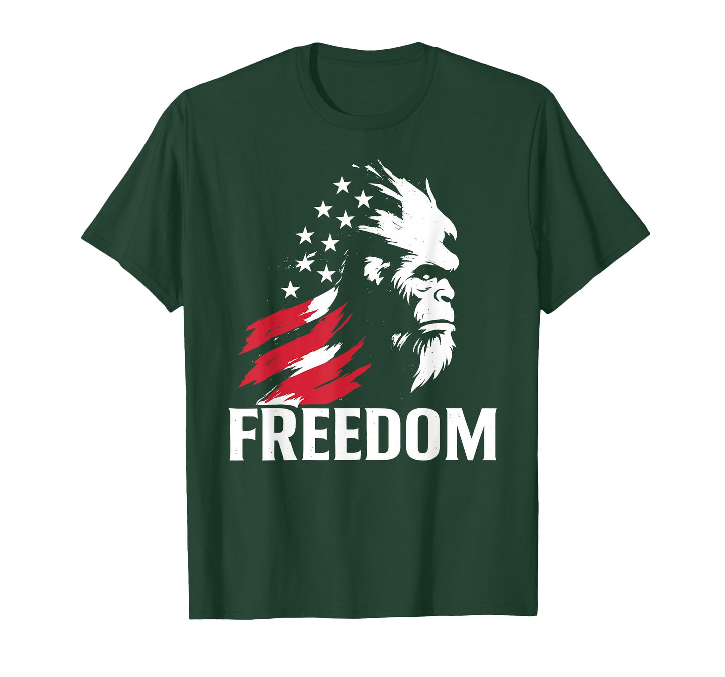 Vintage American Flag Bigfoot Freedom T-Shirt