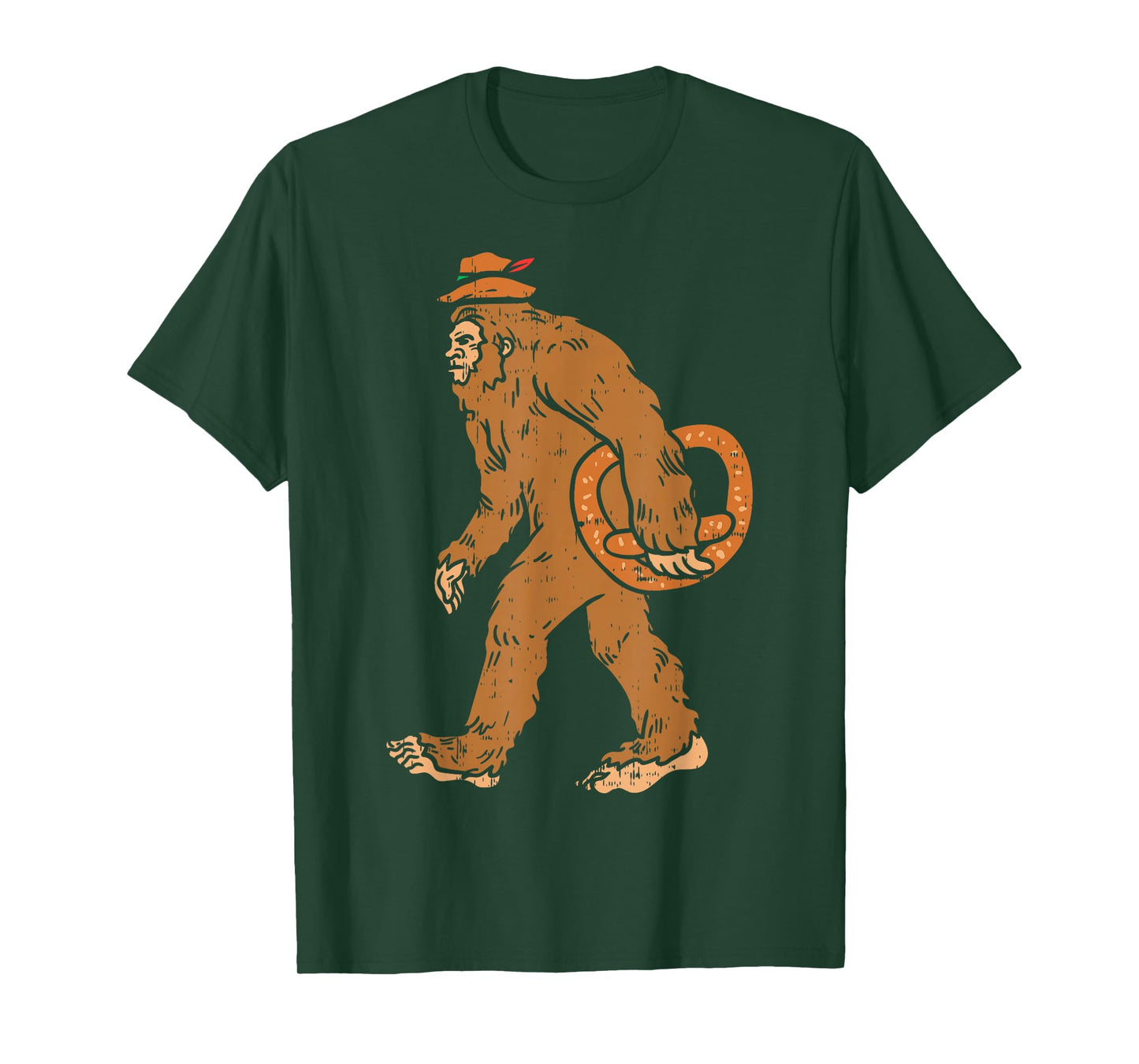 German Bigfoot Sasquatch Pretzel Funny Oktoberfest Men Kids T-Shirt