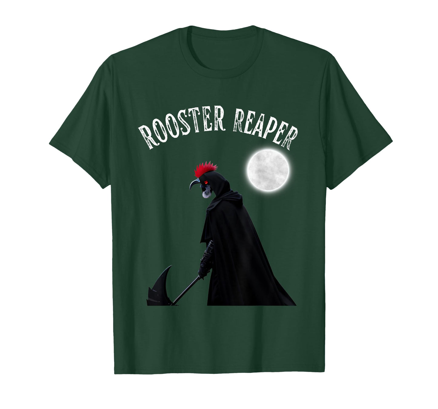 Halloween Scary Chicken Rooster Reaper Goth Farmer T-Shirt