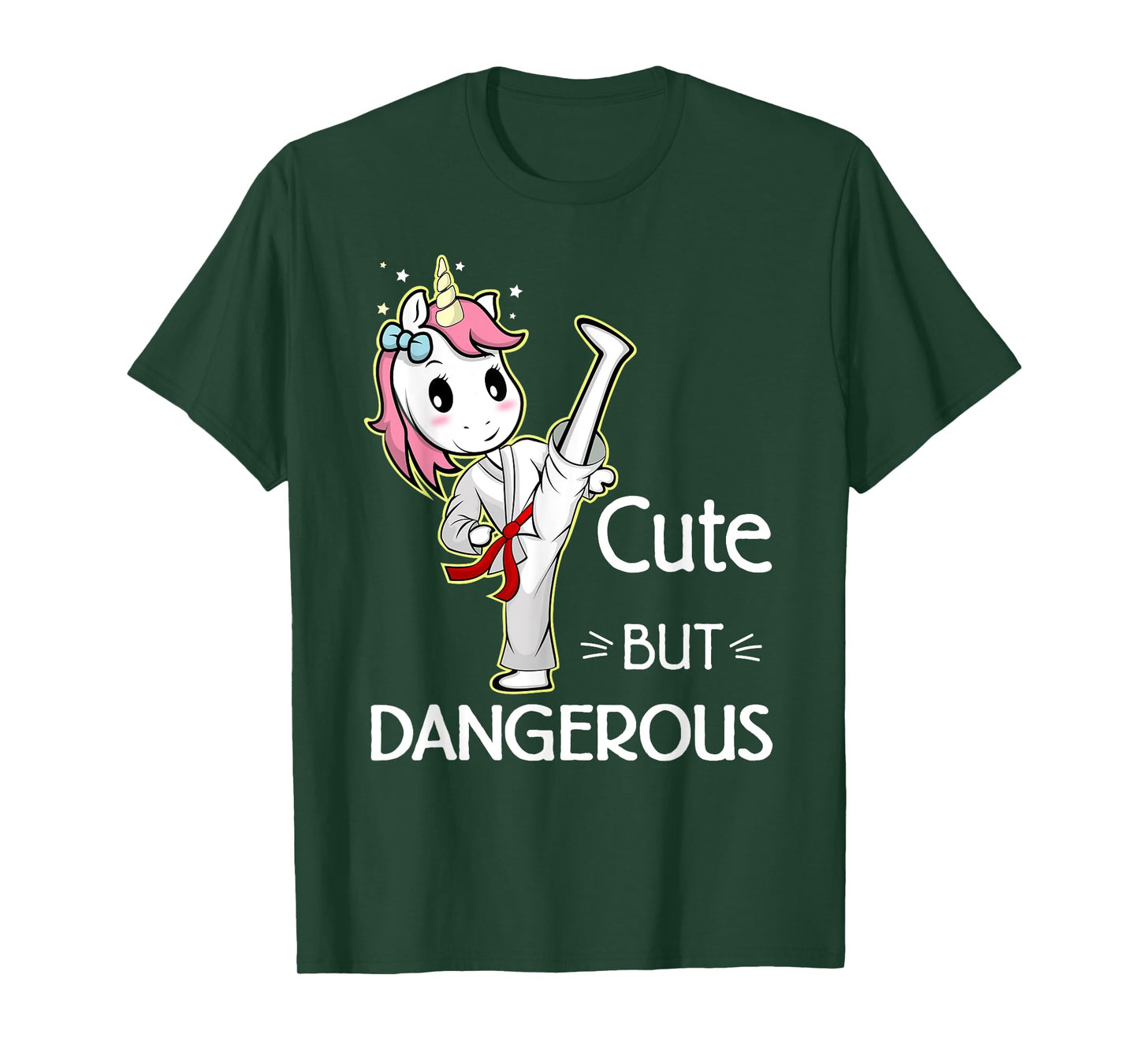 Cute Unicorn Karate Taekwondo T-Shirt - Unisex Kids - Black - Small - Short Sleeve - Funny Martial Arts T-Shirt