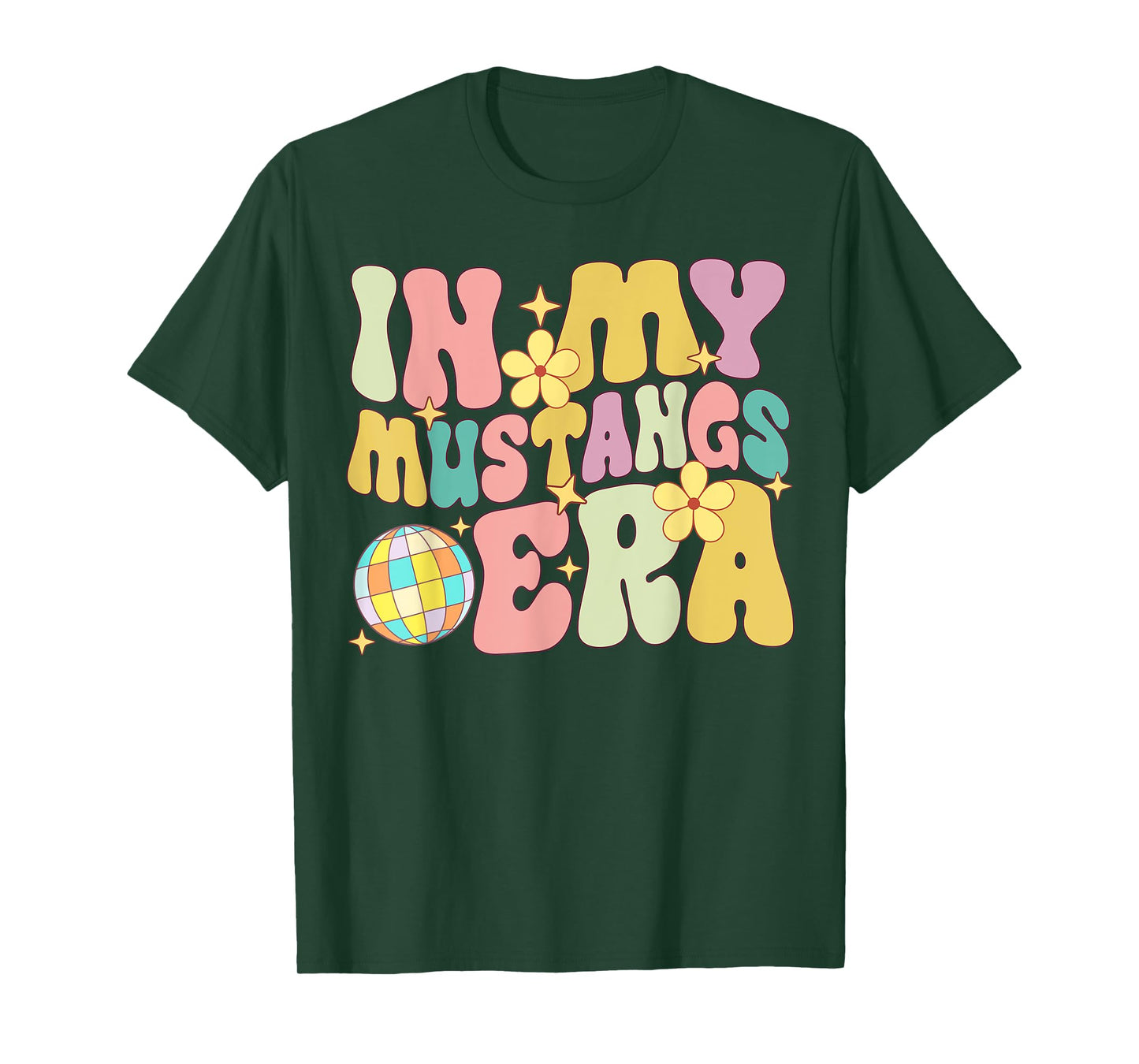 in My Mustangs Era Back to School Spirit Game Retro Groovy T-Shirt