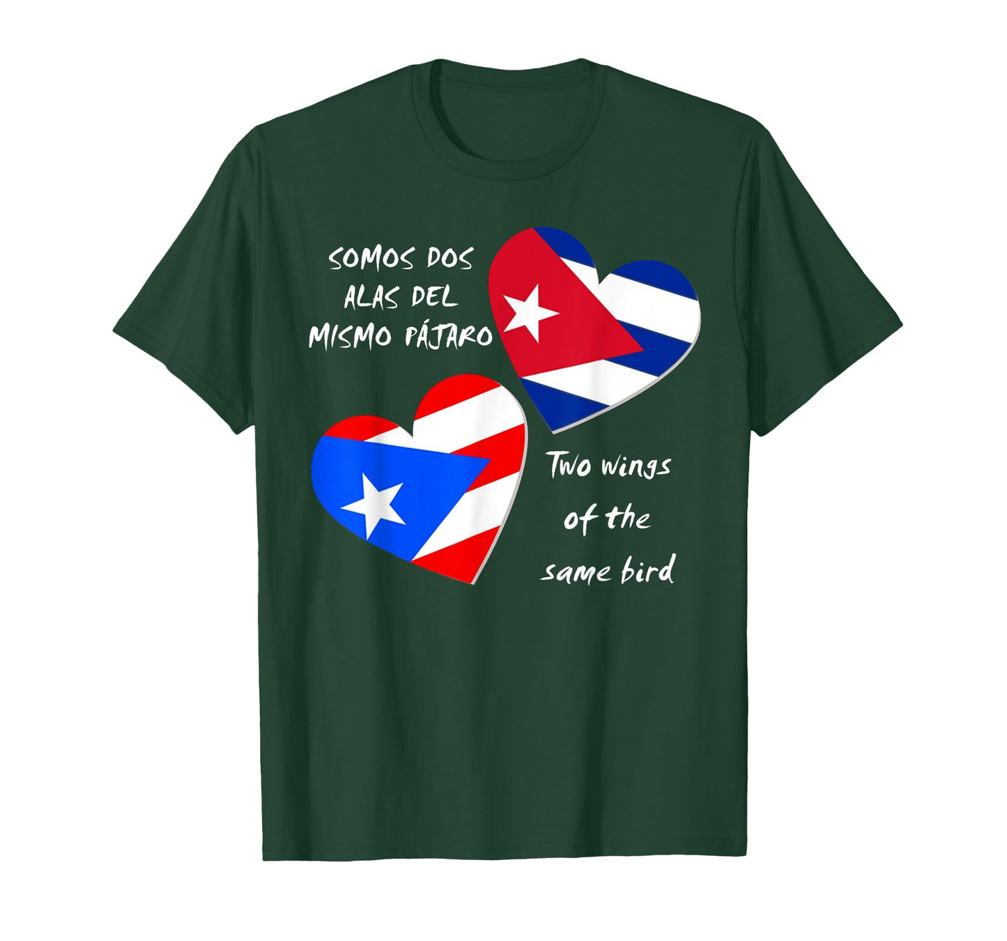 Puerto Rico and Cuba Heart, Two wings of the same bird T-Shirt
