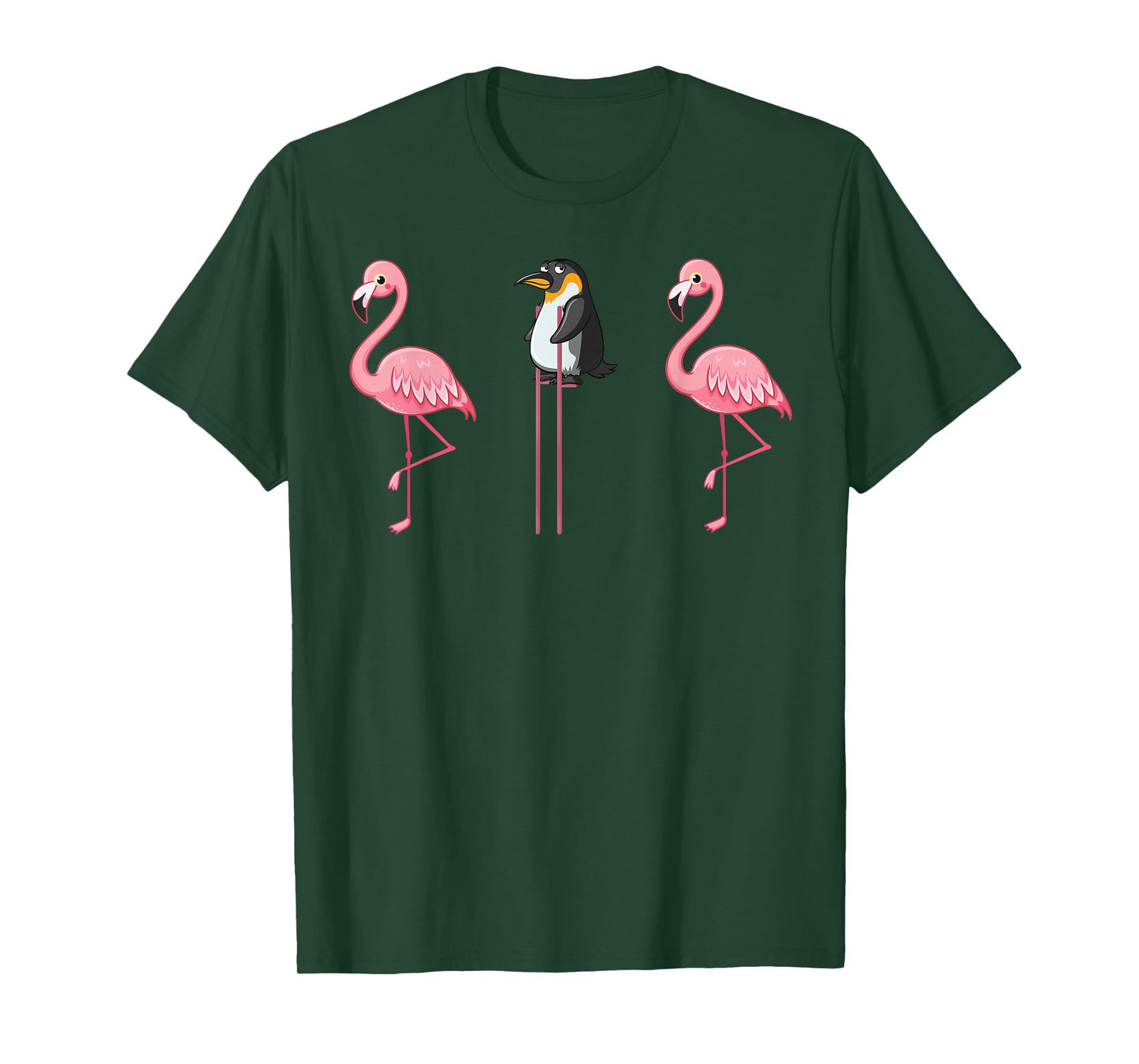 Flamingo Penguin On Stilts Tshirt Flamingo Lover Gifts T-Shirt