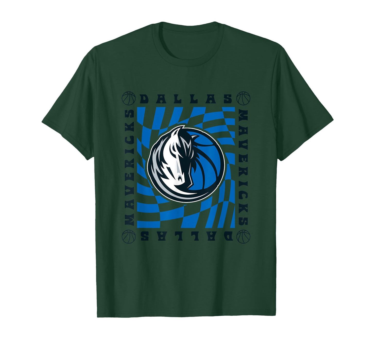 NBA Dallas Mavericks Retro Checkerboard Wave T-Shirt
