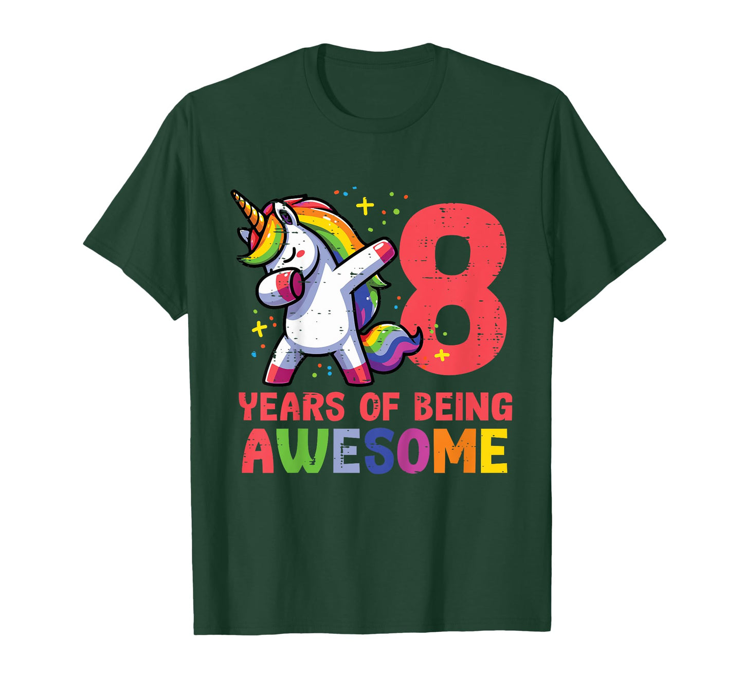 8 Years Of Being Awesome Unicorn 8th Birthday Girls Kids T-Shirt