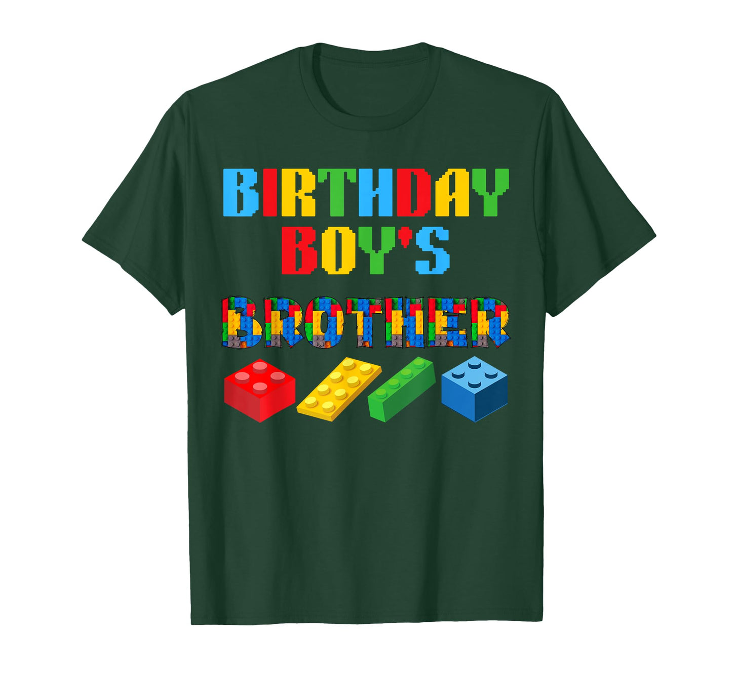 Brother Birthday Boy's Blocks Building Master Builder Funny T-Shirt