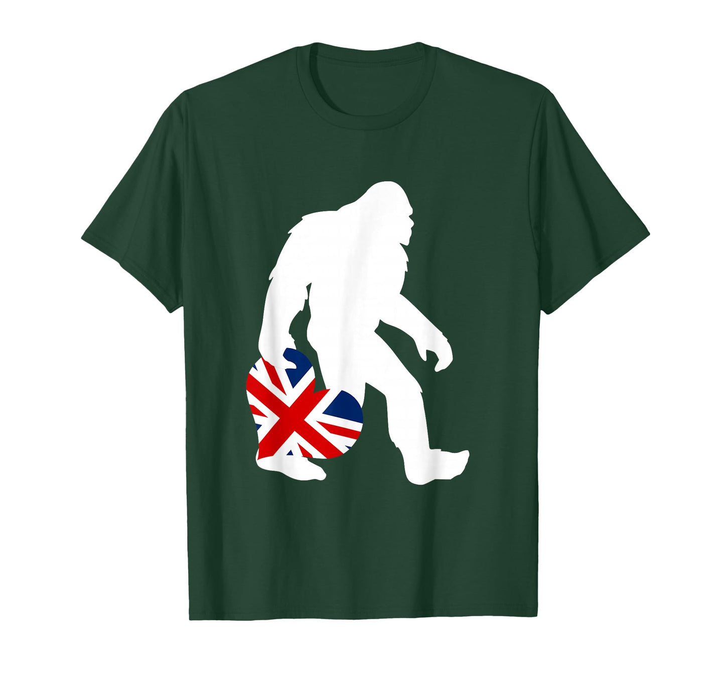 Funny British Bigfoot United Kingdom Flag T-Shirt