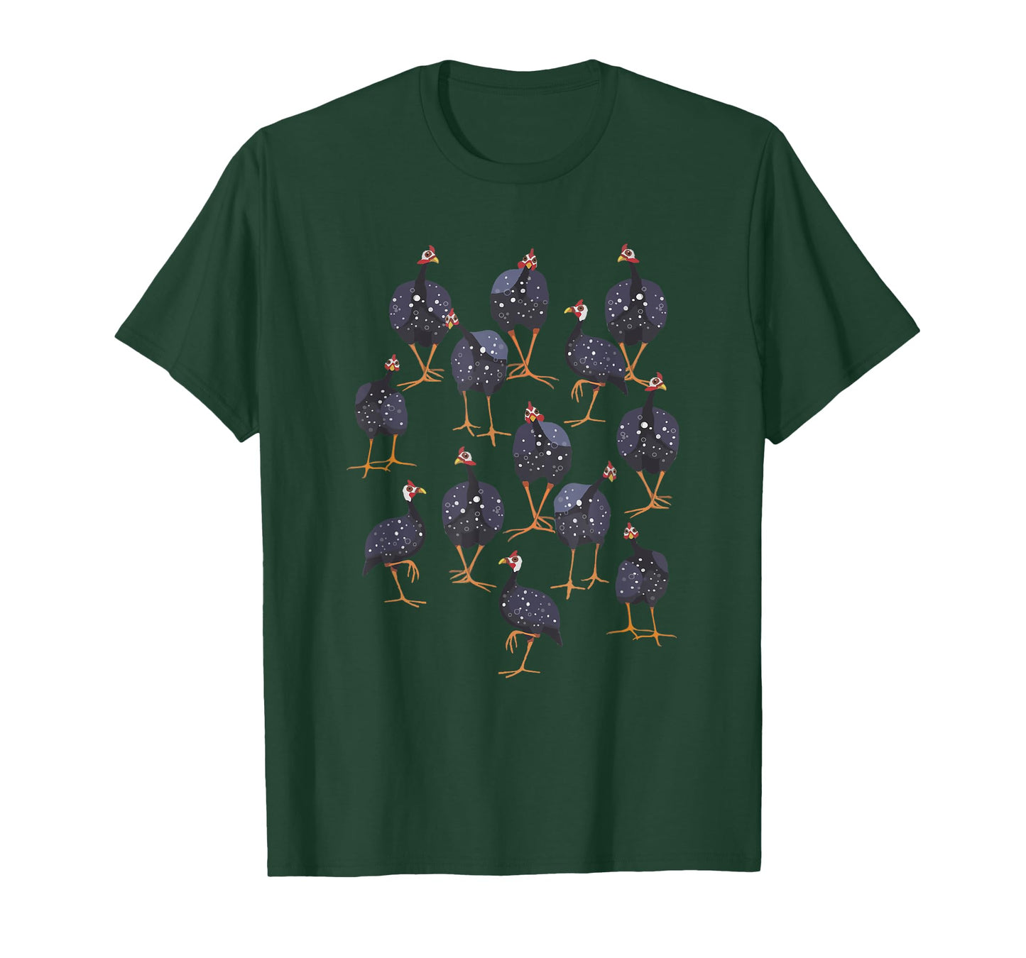Guinea Fowl Hen Graphic Bird Art Pattern T-Shirt