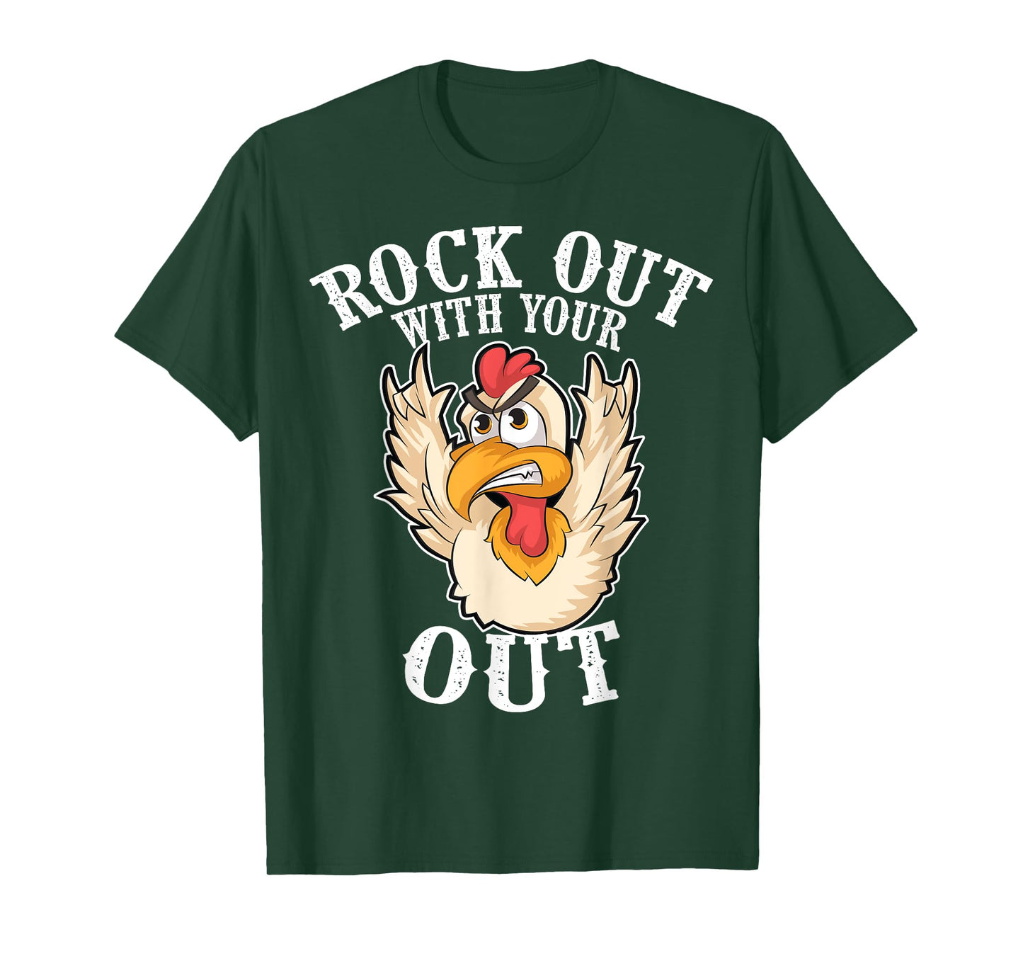 Funny Rock Out With Your Cock Out | Cool Chicken Lover Gift T-Shirt