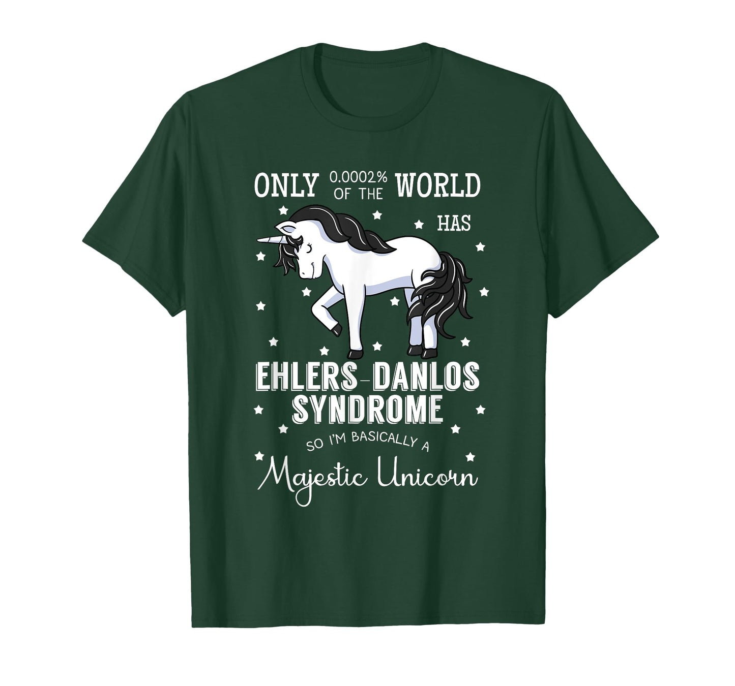 Majestic Unicorn Ehlers Danlos Black And White Zebra Stripe T-Shirt