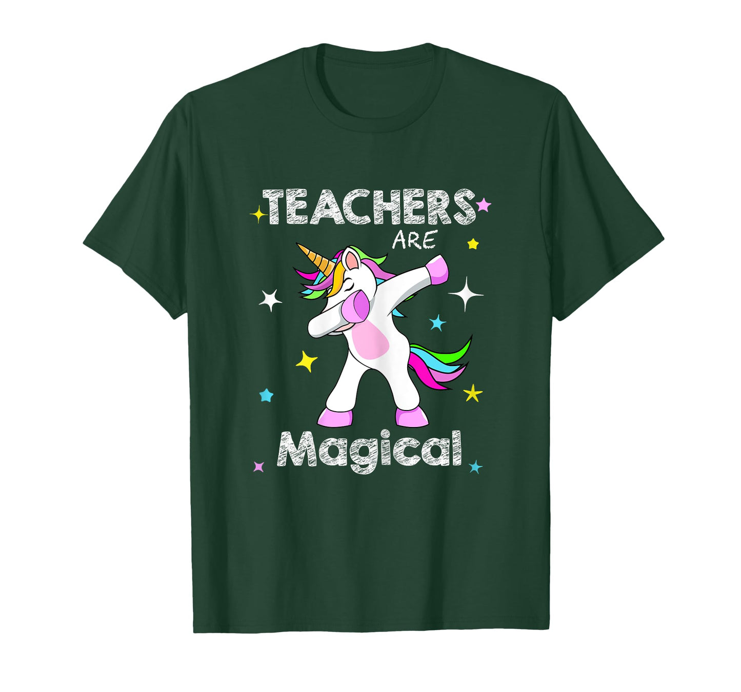Teachers Are Magical Shirt Dabbing Unicorn Teaching Tee T-Shirt