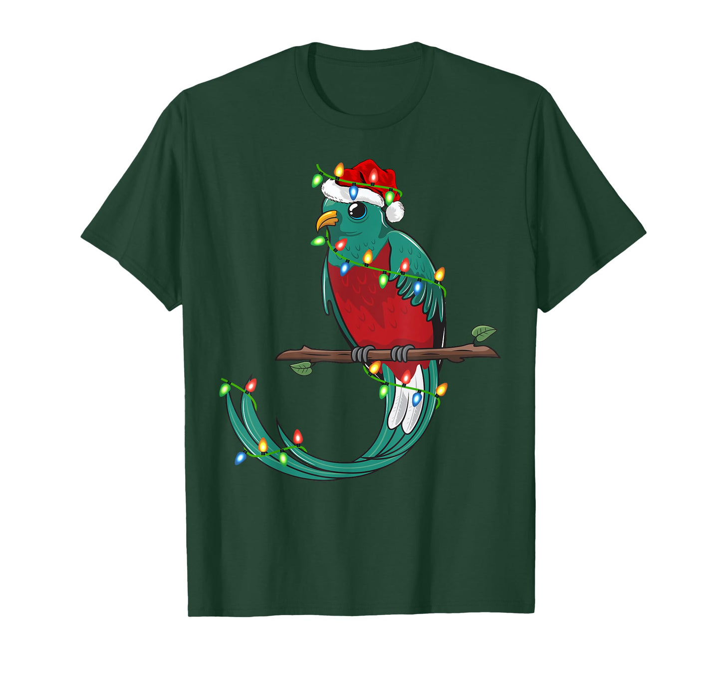 Quetzal Bird Lover Xmas Santa Hat Quetzal Christmas T-Shirt