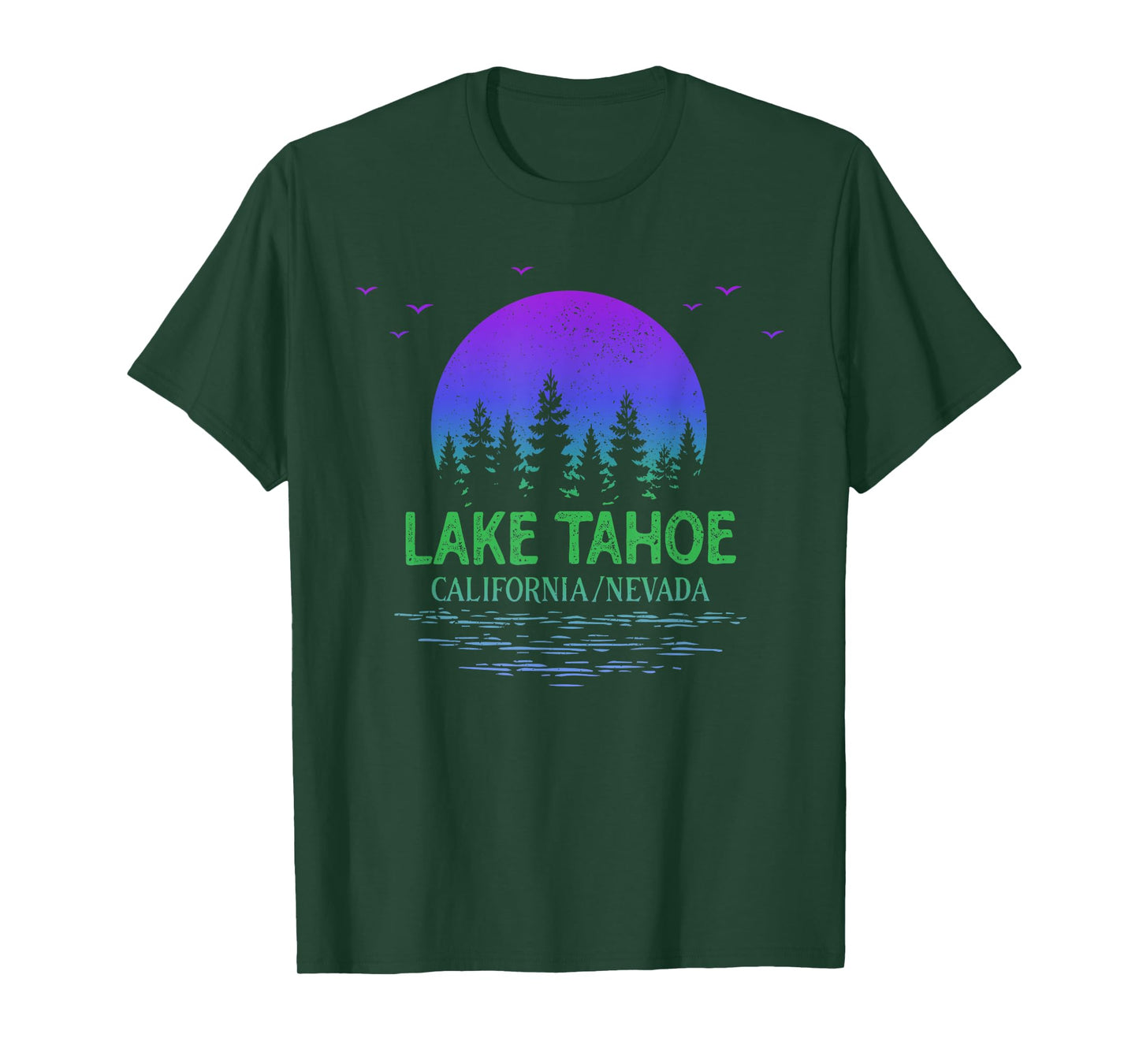 Lake Tahoe California Moon Trees Lake Gradient Souvenir T-Shirt