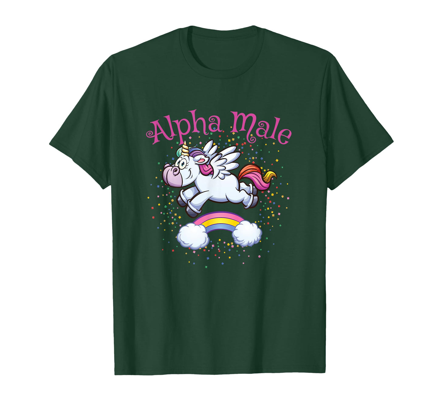 Alpha Male Unicorn Rainbow Funny Sarcastic Meme Humor T-Shirt