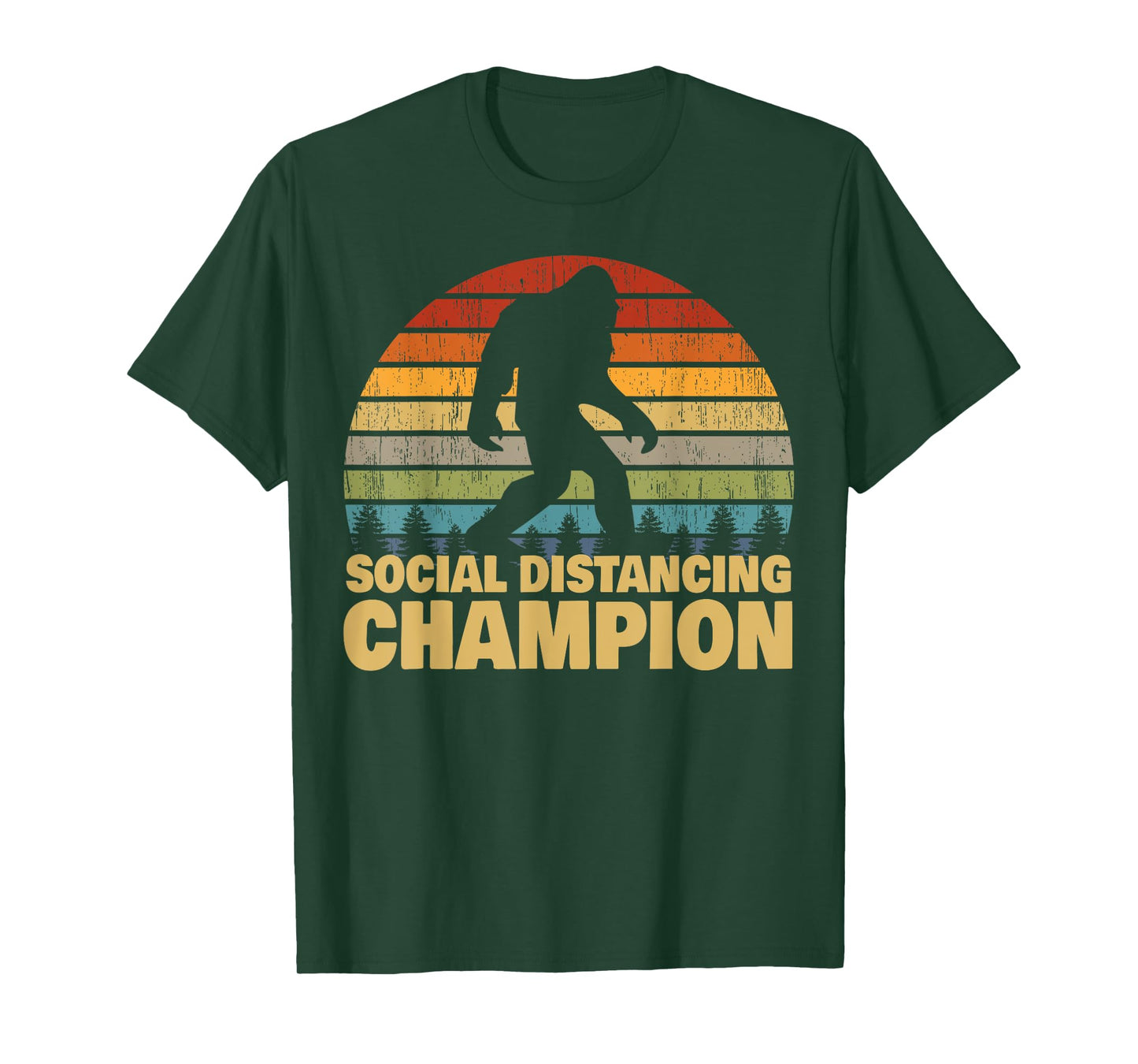 Social Distancing Champion Trendy Meme Funny Bigfoot T-Shirt