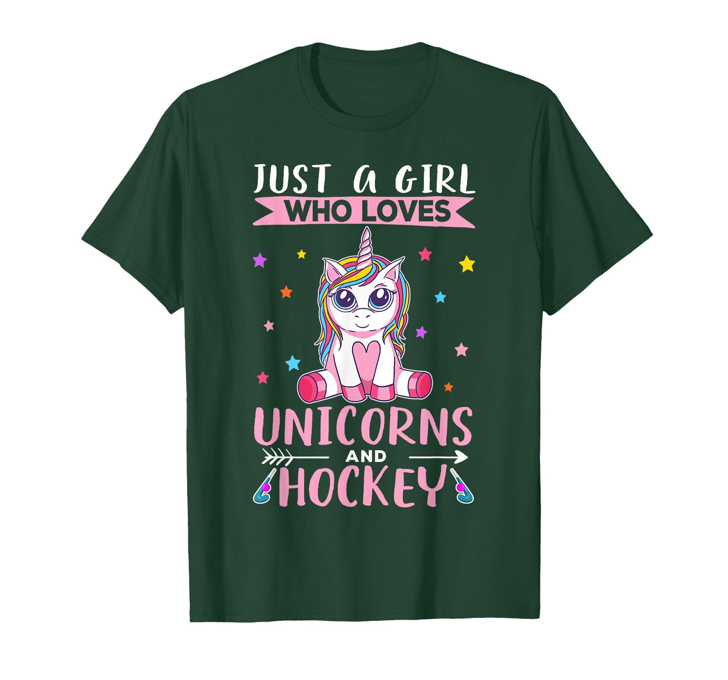 Just A Girl Who Loves Unicorns And Hockey Field Hockey T-Shirt