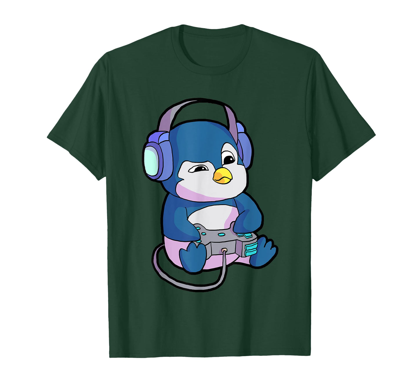 Funny Gamer Gifts & Gaming Shirts for Men & Boys - Unisex-Adults, Kids - Black - Short Sleeve - T-Shirt - Small - Modern - Gamer Penguin Theme - Christmas, Birthday