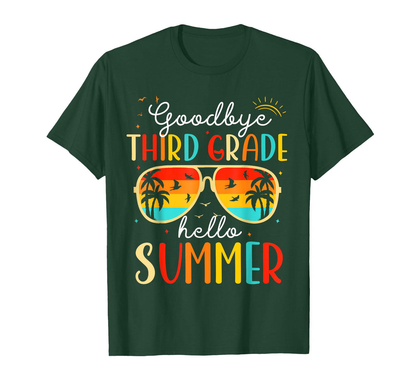 Goodbye 3rd Grade Hello Summer Funny Last Day School Vintage T-Shirt
