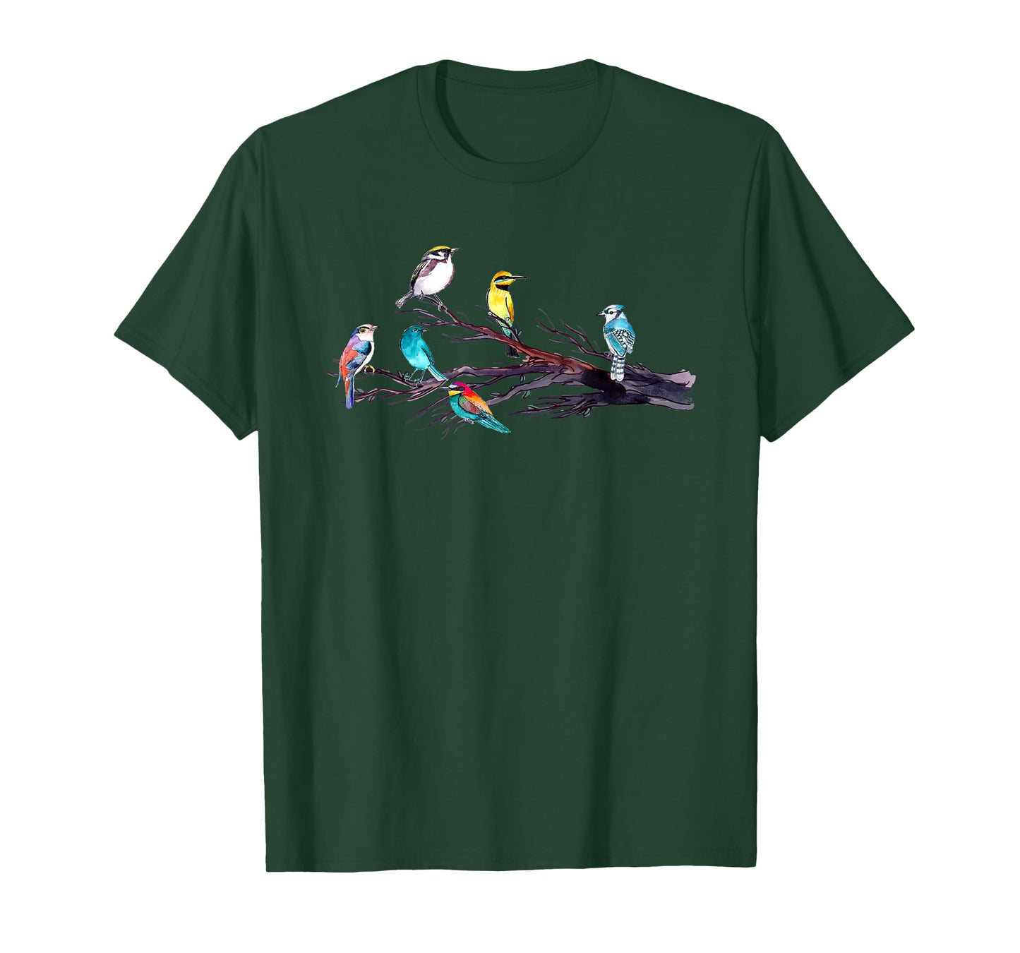 Bird Watching Birder Bird Lover Birds Perched On Tree Branch T-Shirt