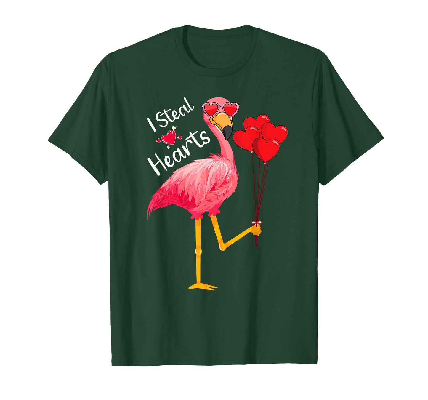 I Steal Hearts - Funny Flamingo Lover Valentine's Day Quotes T-Shirt