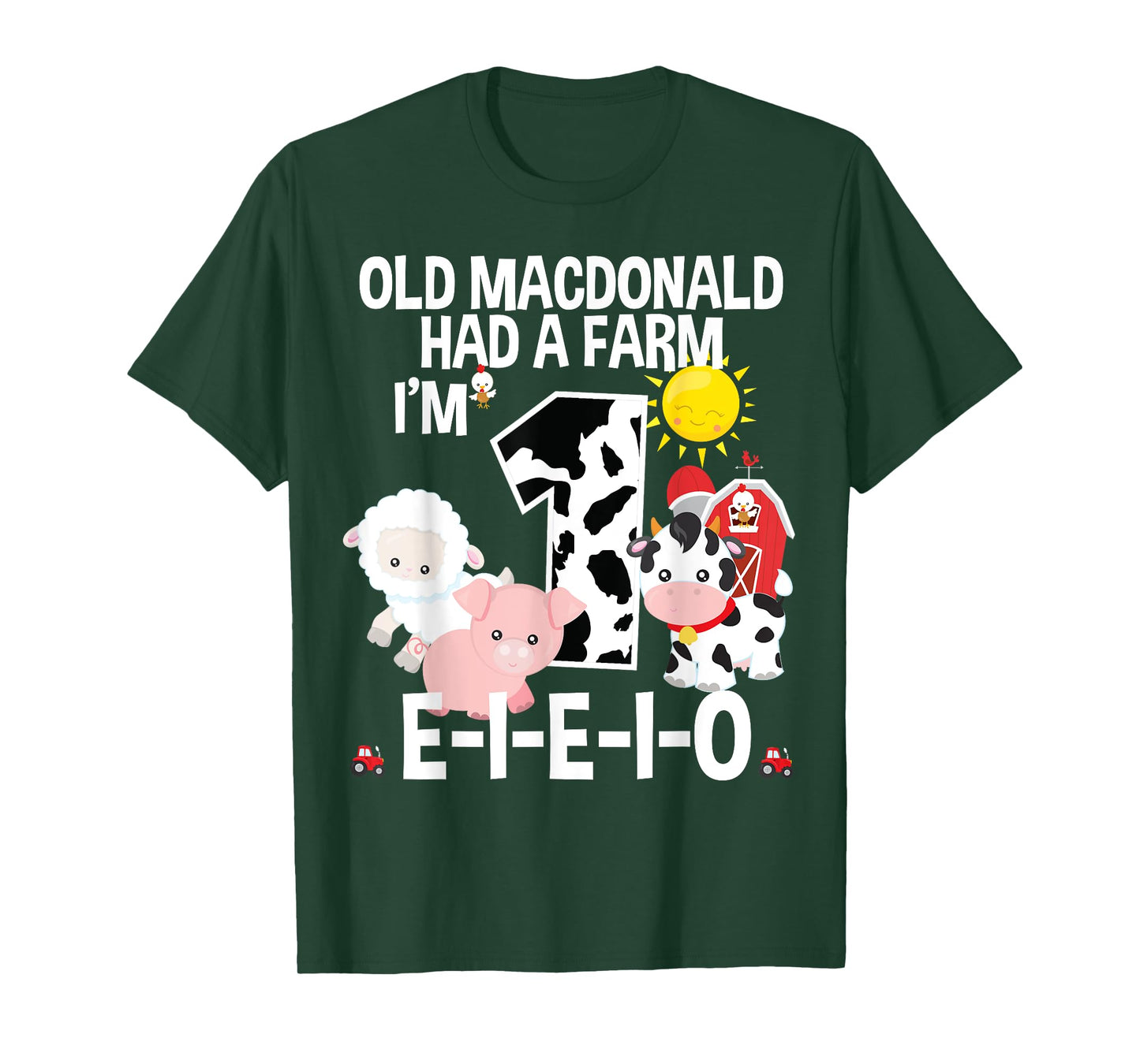 Toddler Kids Old MacDonald 1st Birthday Party Nursery Song T-Shirt