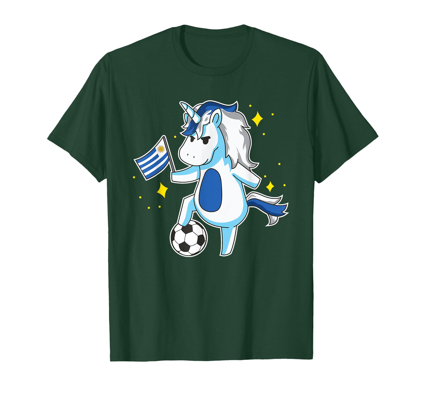Soccer Unicorn Uruguay Jersey Design Uruguayan Football Gift T-Shirt