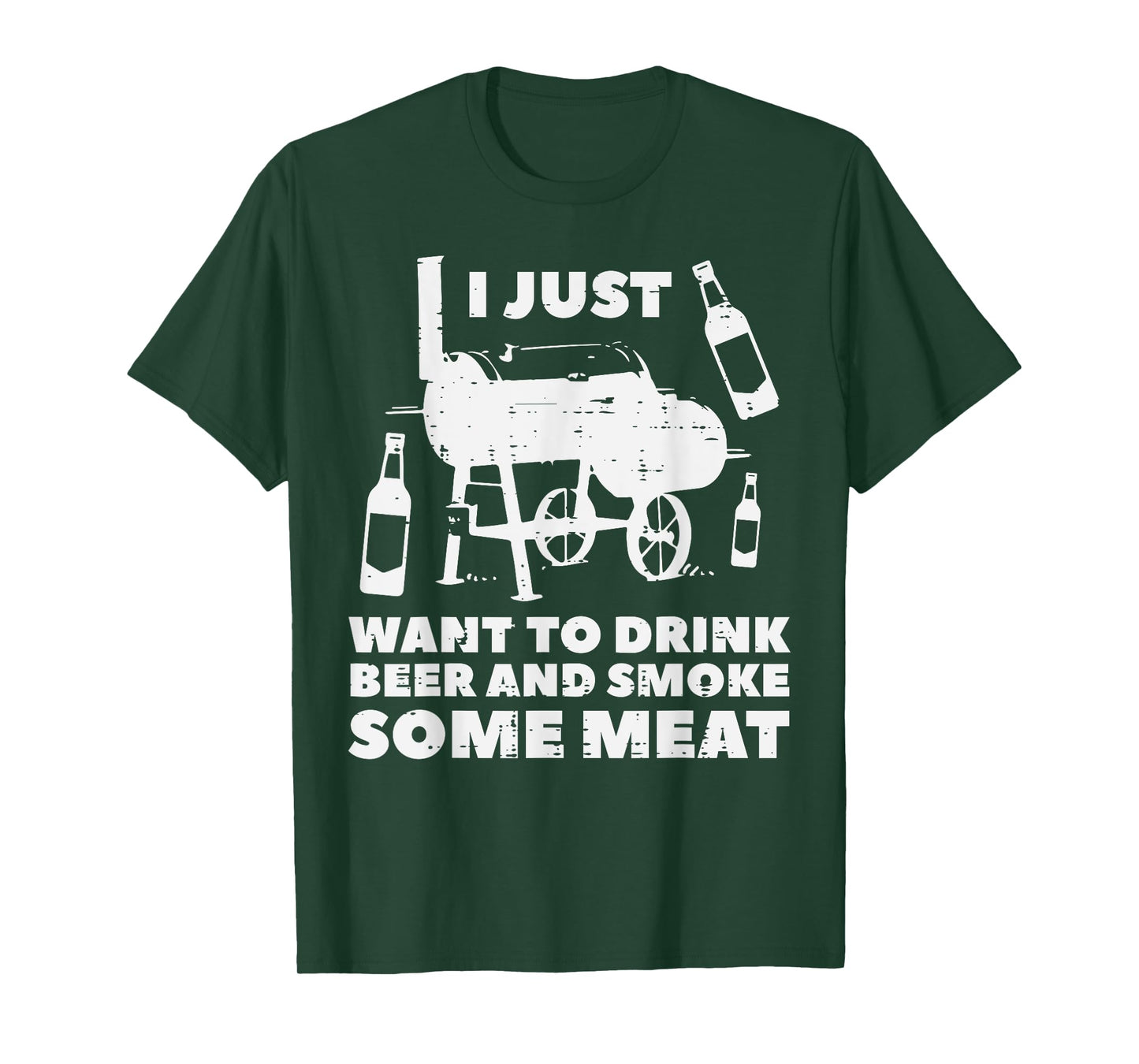 Just Want To Grill Some Meat Fun Bbq Barbecue Grill Dad Men T-Shirt