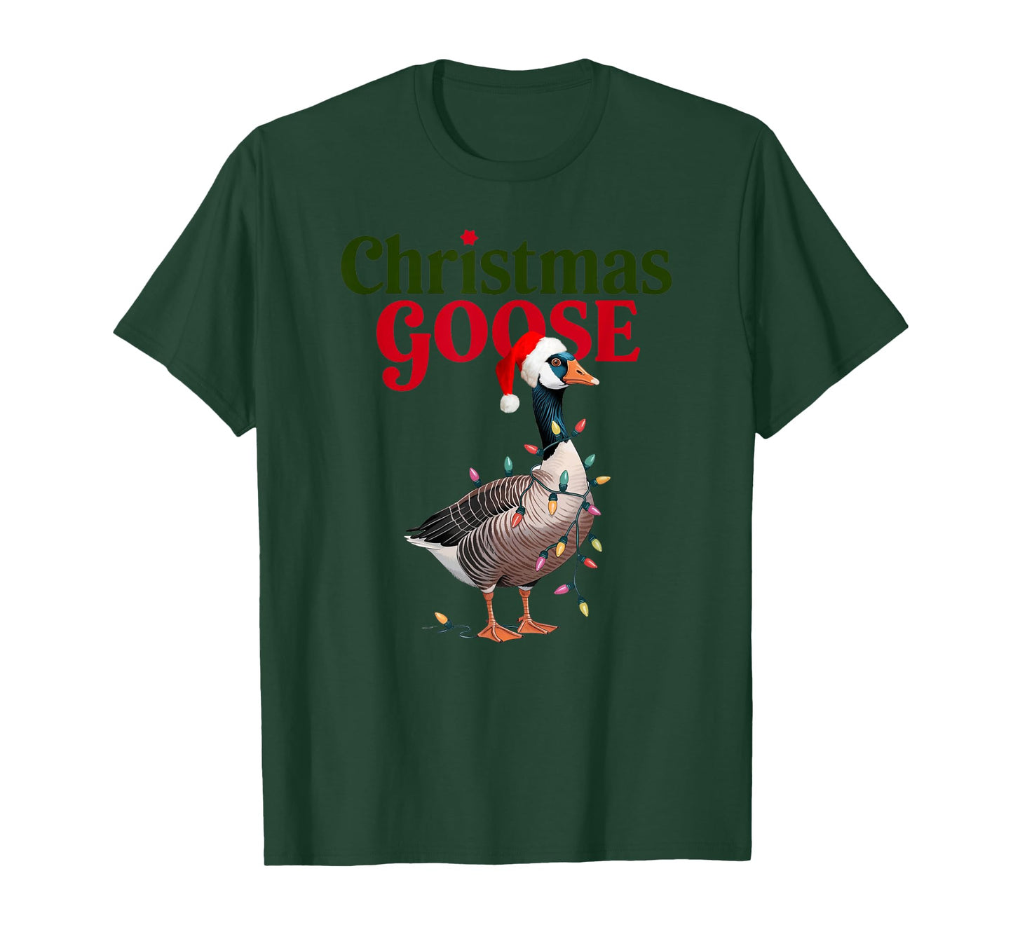 Christmas Goose Lights Cute Holiday Tees bags And Decor T-Shirt