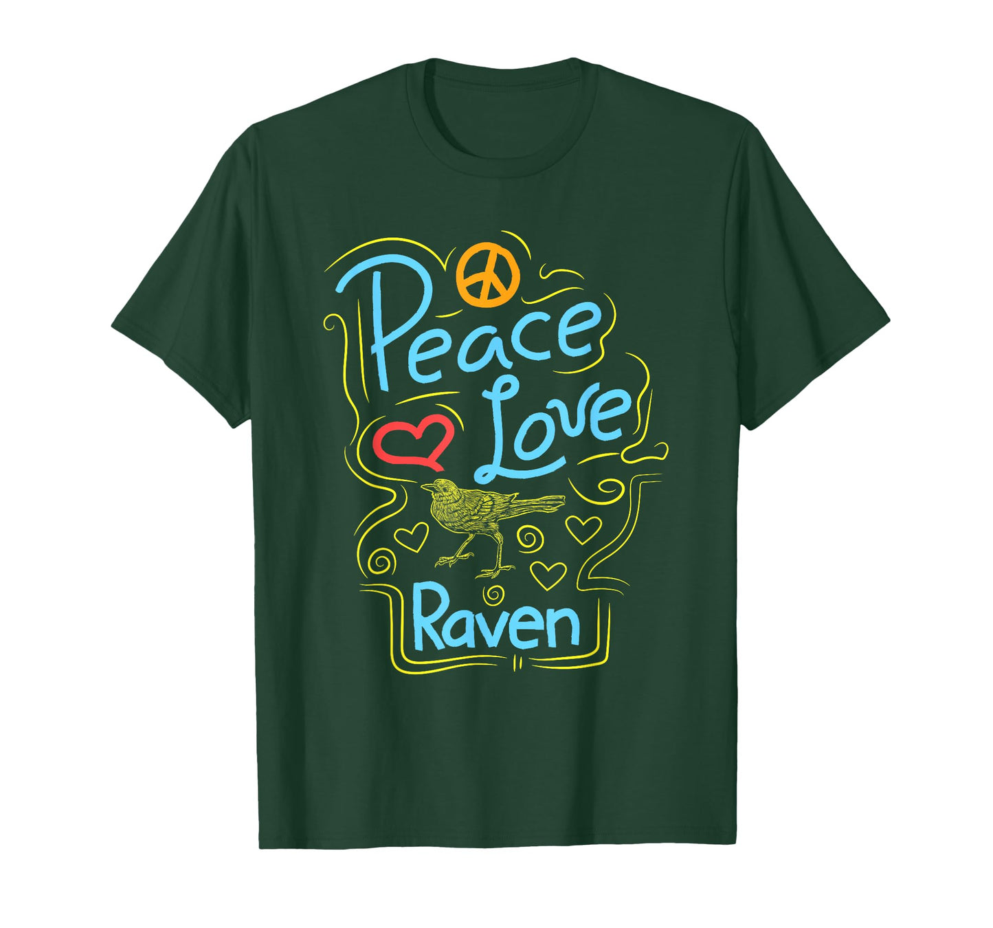 Peace Love Raven Clothes Crow Outfit Bird Lover Gift Raven T-Shirt