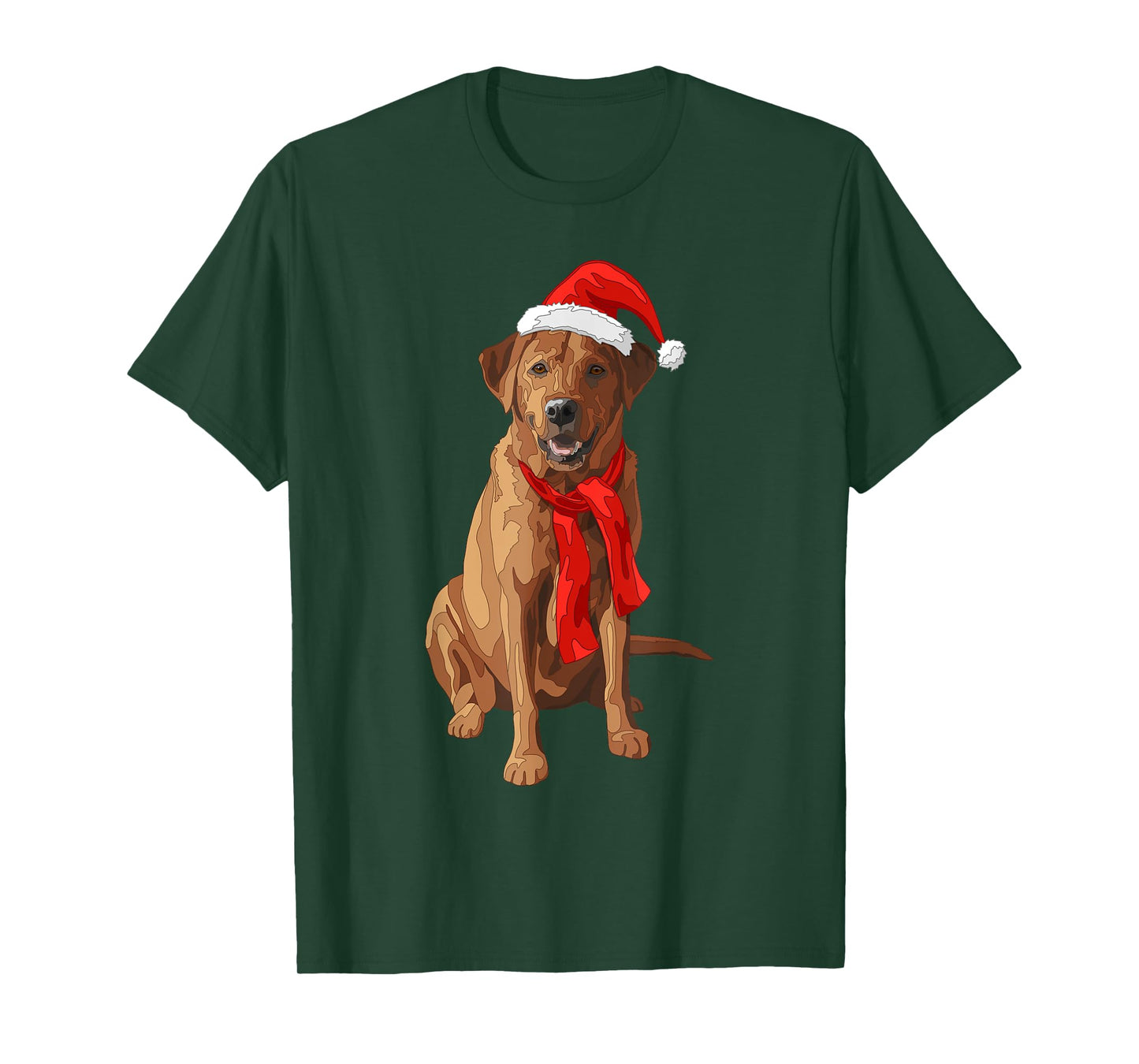 Red Labrador Retriever Dog Christmas Santa Hat T-Shirt for Men Women Kids