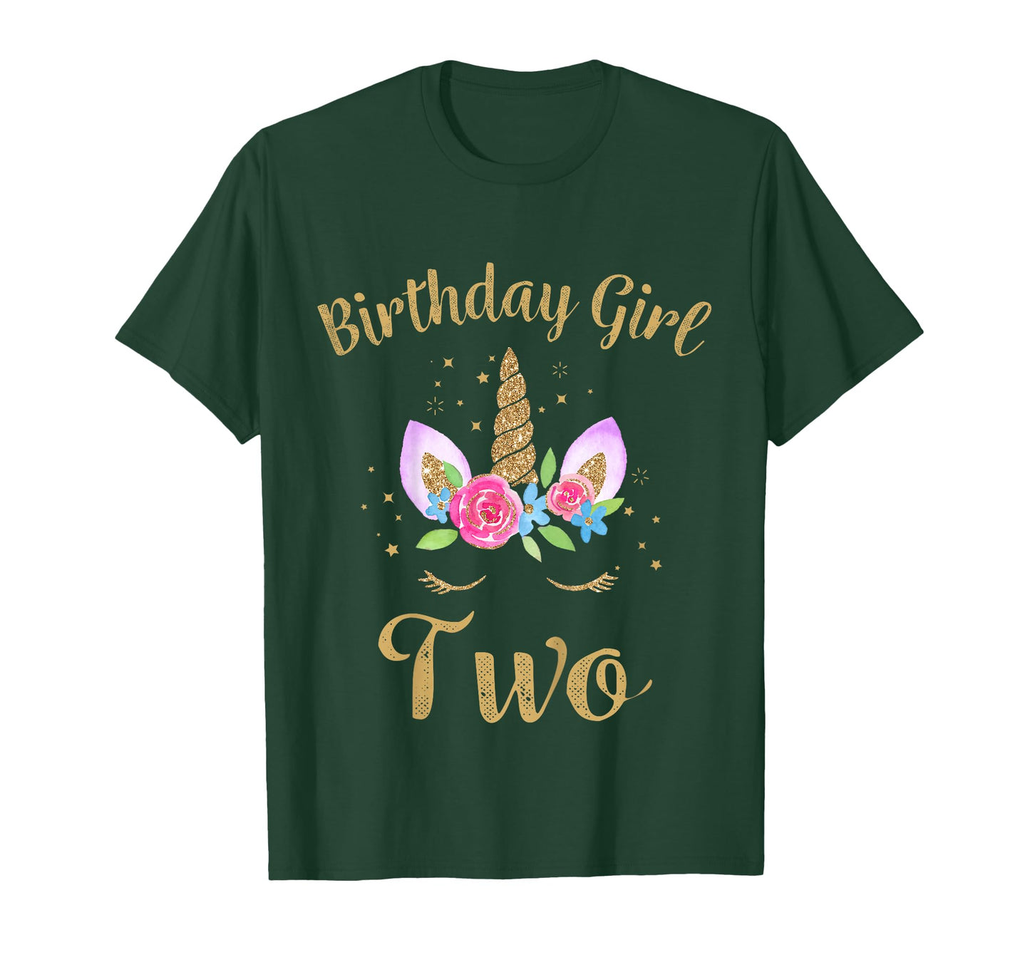 Kids 2 Year Old Birthday Girl Unicorn Shirt 2nd Birthday Outfit T-Shirt
