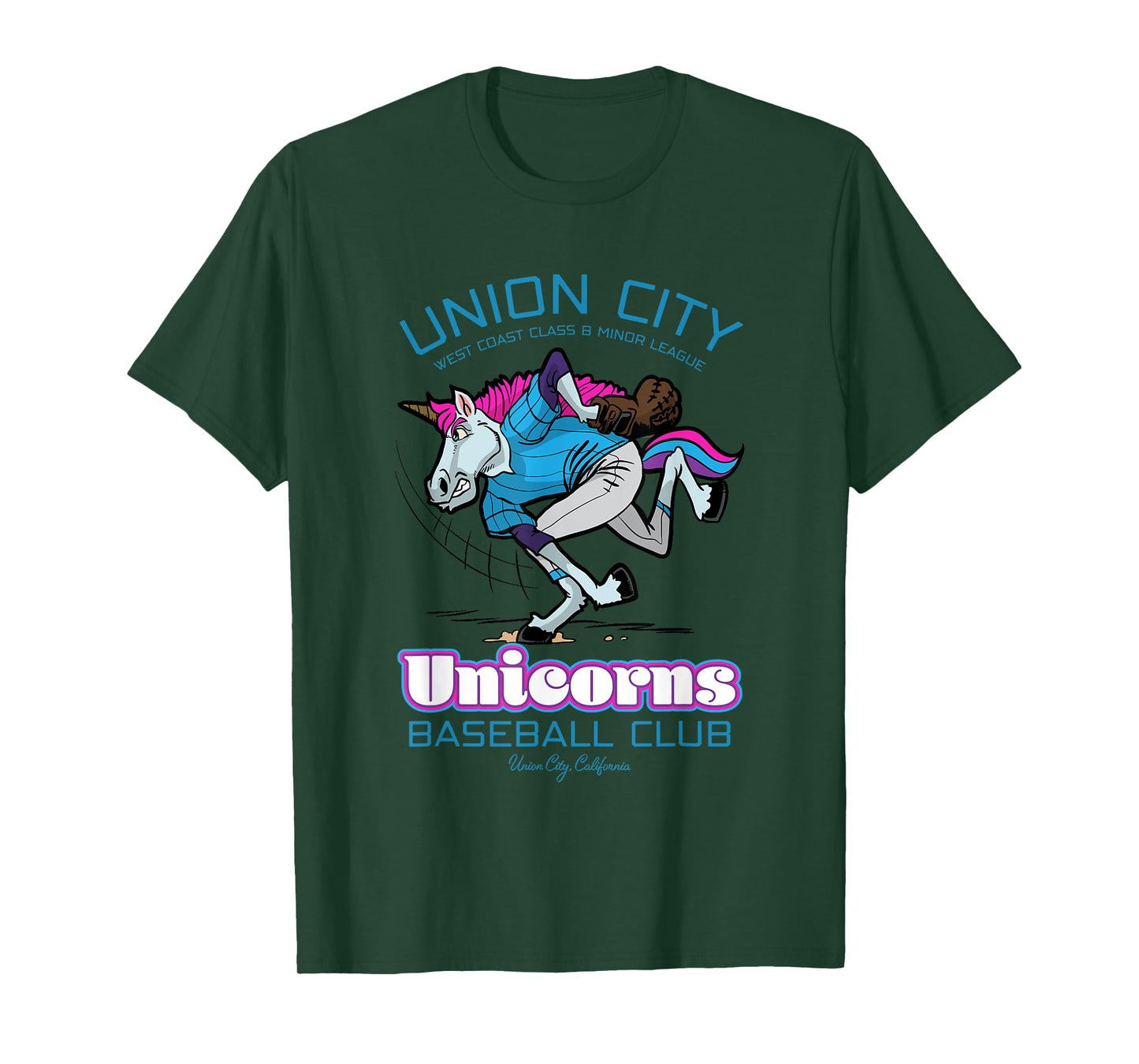 Union City Unicorns Retro Minor League Baseball Unicorn T-Shirt