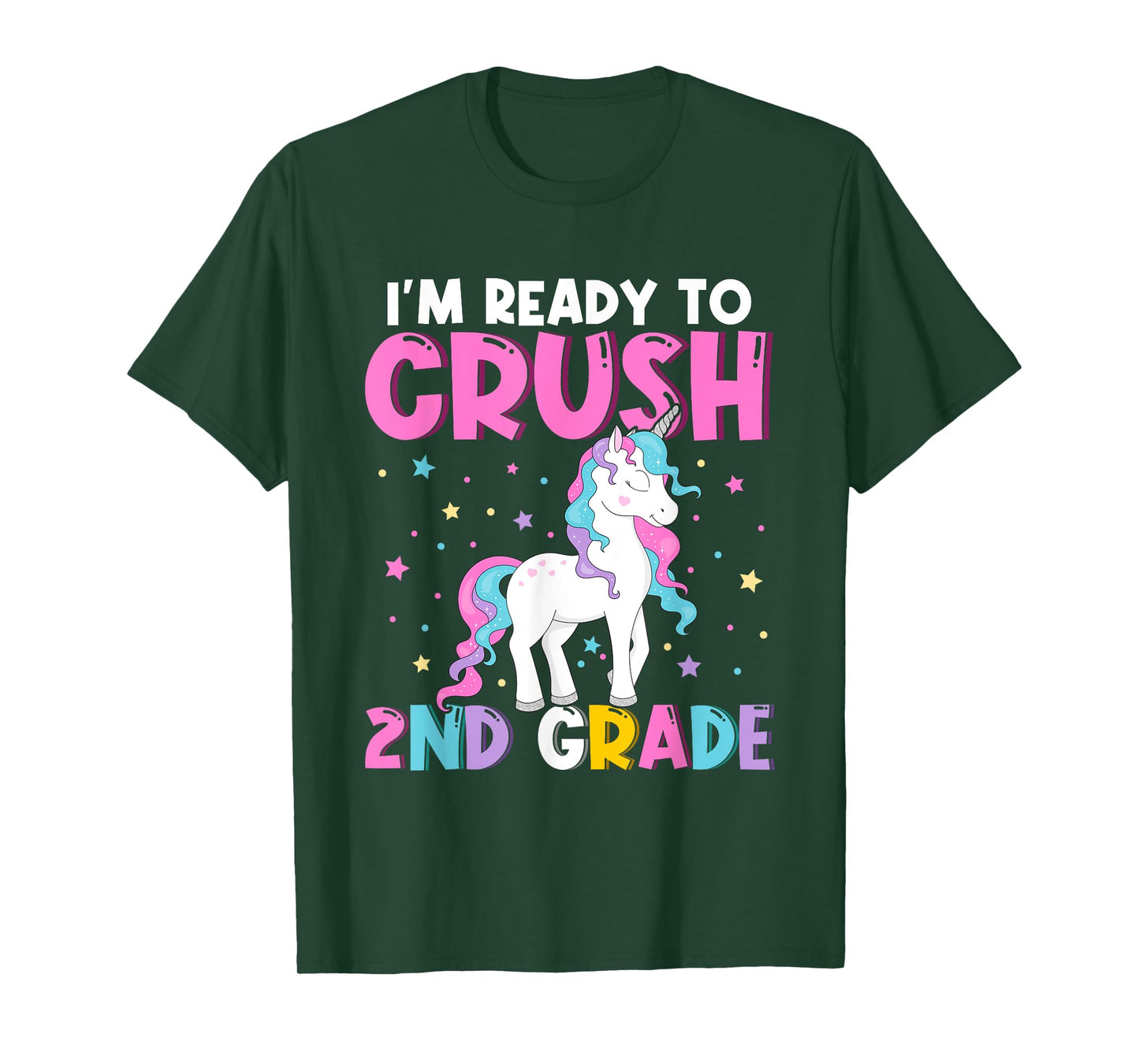 I'm Ready To Crush Second Grade Cute Unicorn Back To School T-Shirt
