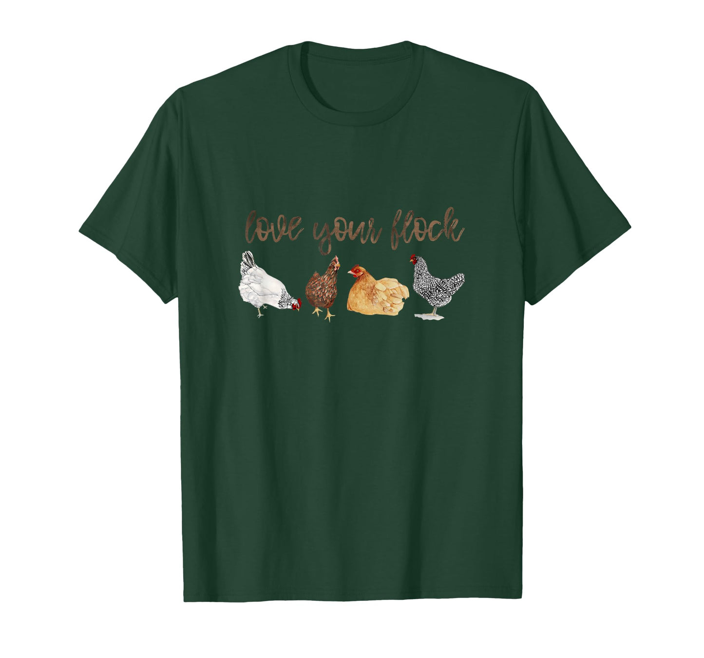 Love Your Flock Chicken Hen Watercolor Farm House Mama T-Shirt