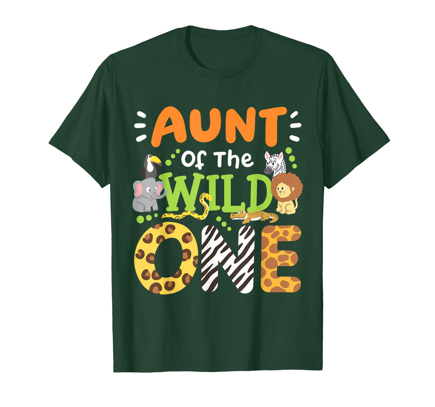 Aunt Of The Wild One Kids Boys Safari Zoo Birthday Family T-Shirt
