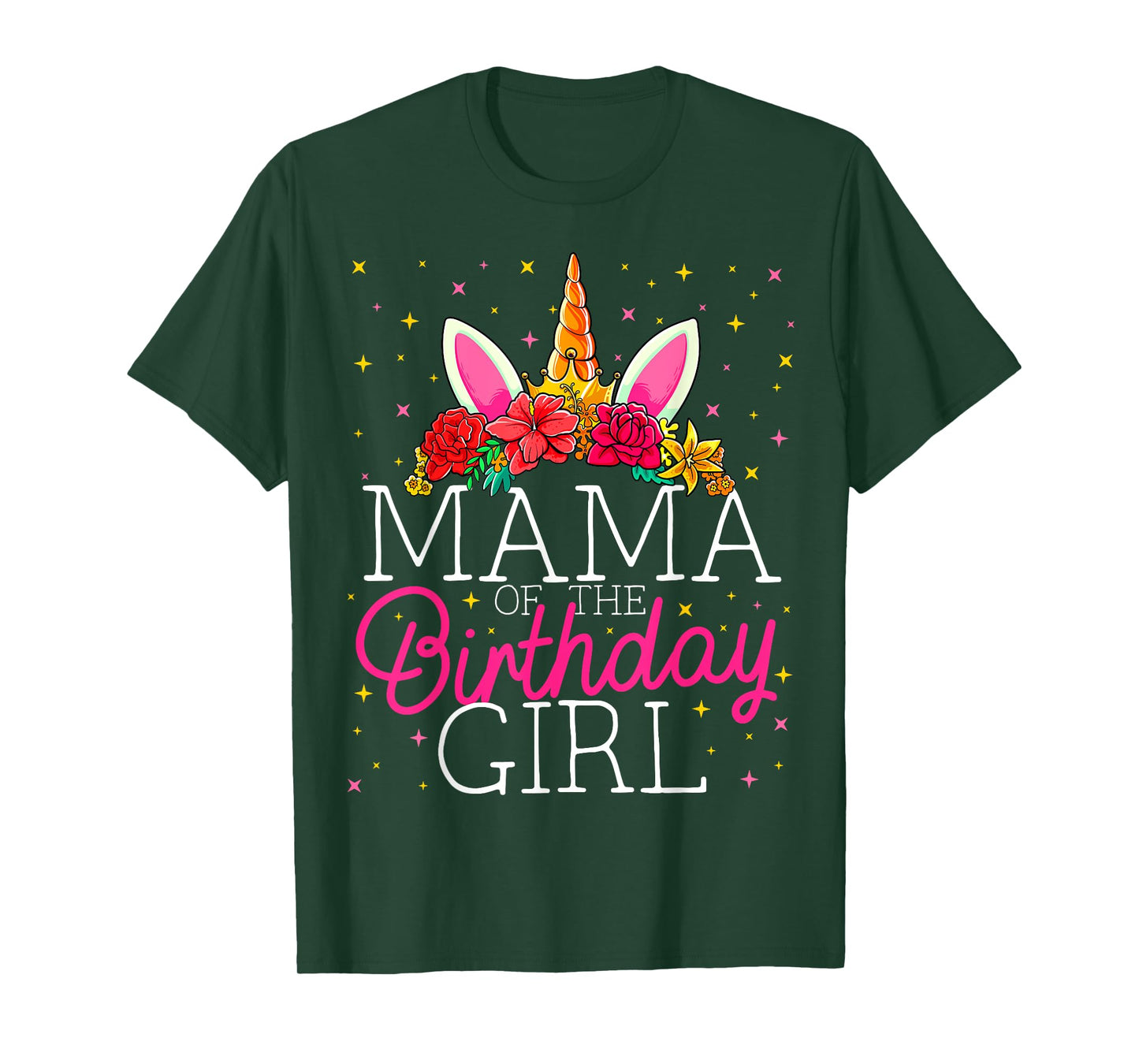 Mama of the Birthday Girl Unicorn Mom Family Matching T-Shirt