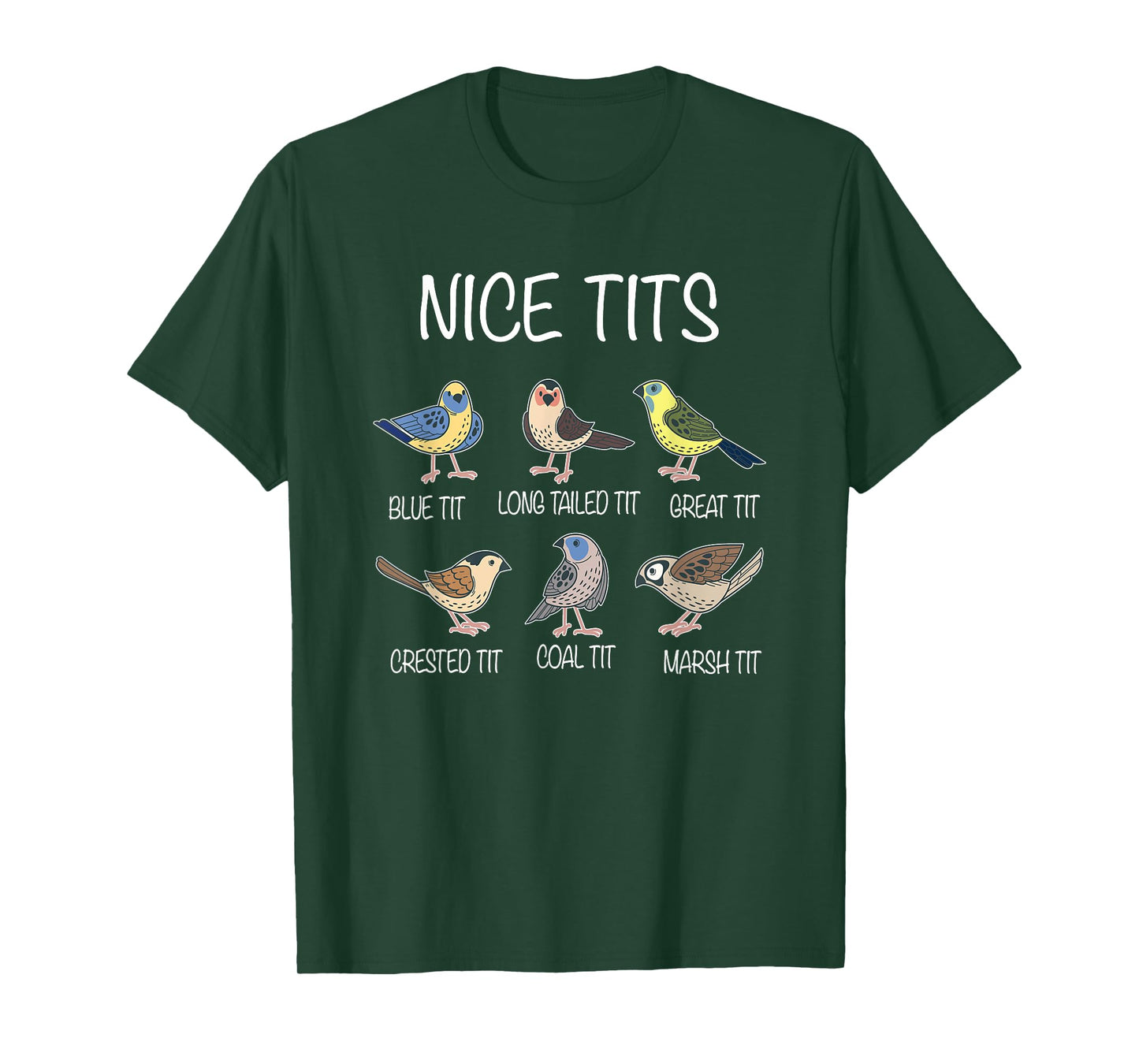 Nice Tits Funny Titmouse Pun Saying | Birdwatcher Birds T-Shirt