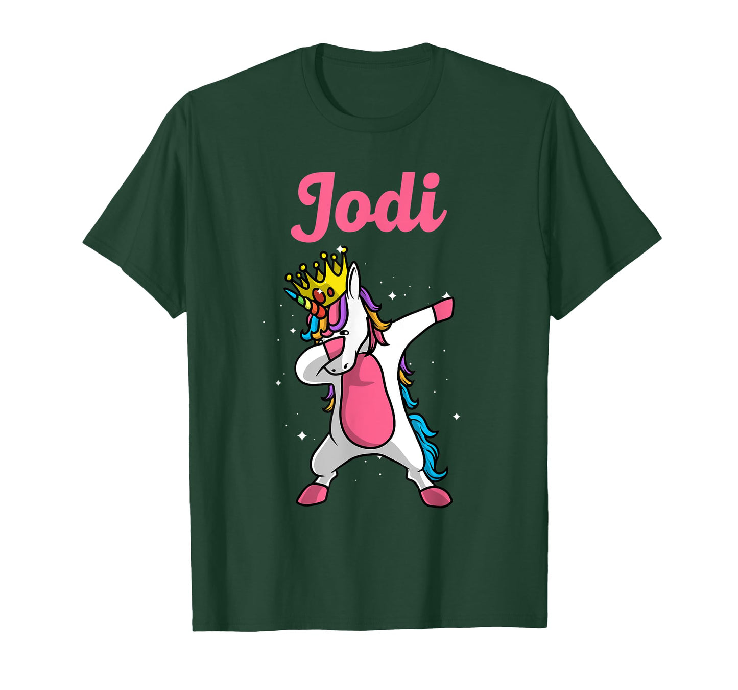JODI Gift Name Personalized Birthday Dabbing Unicorn Queen T-Shirt