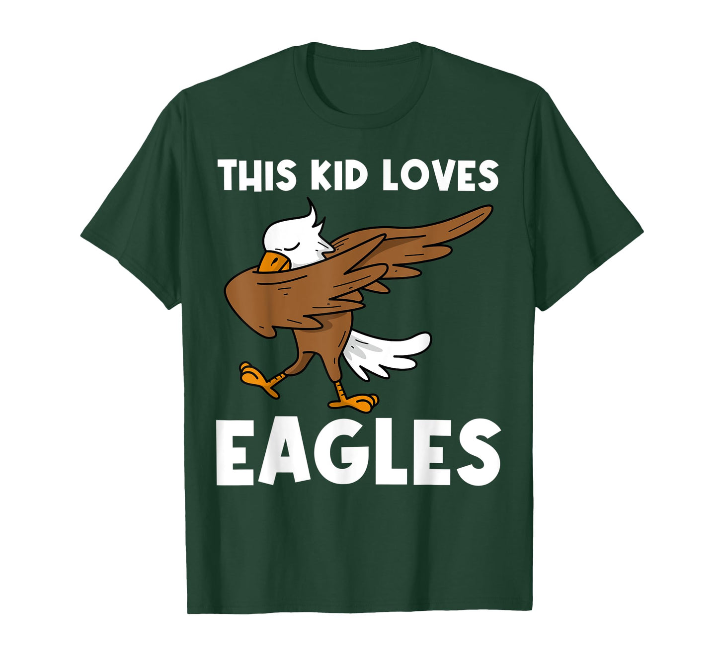 Cool Eagle Kids Boys Dabbing Bald Flying Animal T-Shirt