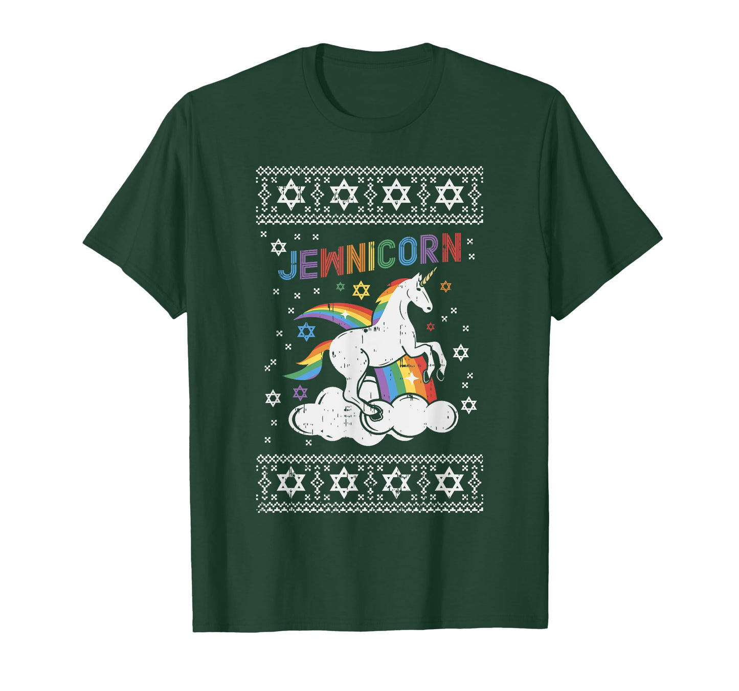 Jewnicorn Shirt Ugly Xmas Jewish Unicorn Hanukkah Chanukah T-Shirt