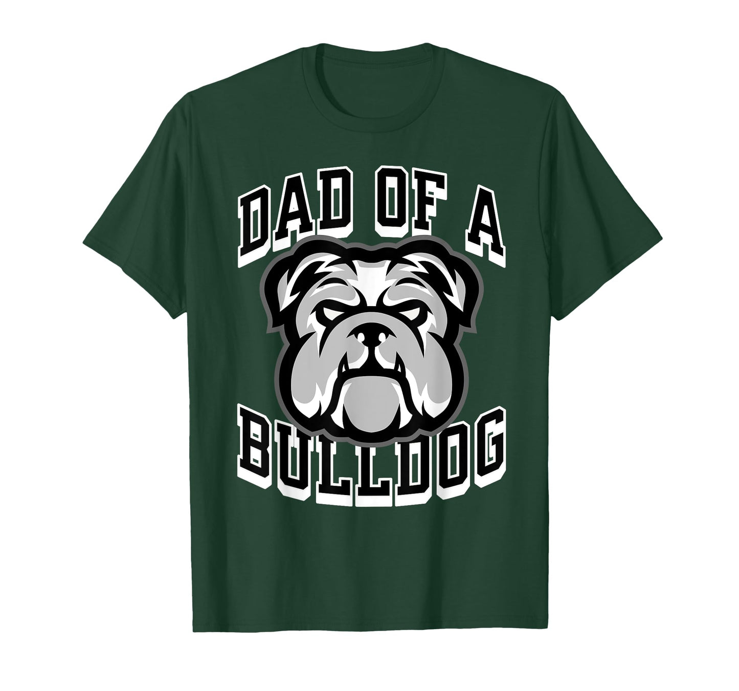 Dad of a Bulldog Football Game Day Print Dad Black Bulldogs T-Shirt