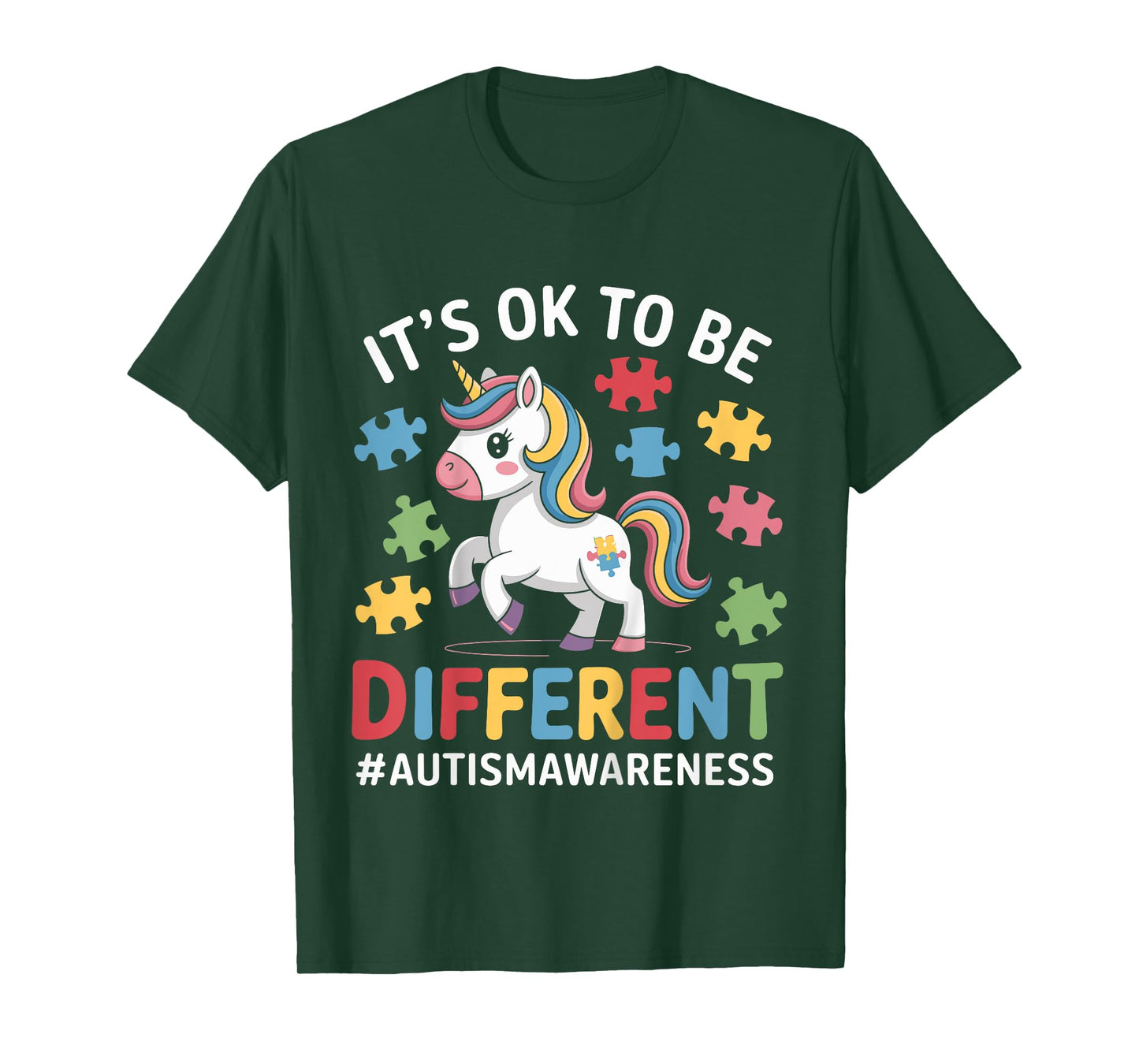 Kids It's OK To Be Different Autism Awareness Toddlers Girls T-Shirt