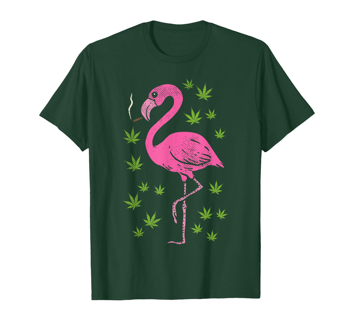 Flamingo Bird Smoking Weed Cannabis Blunt 420 Stoner Gift T-Shirt