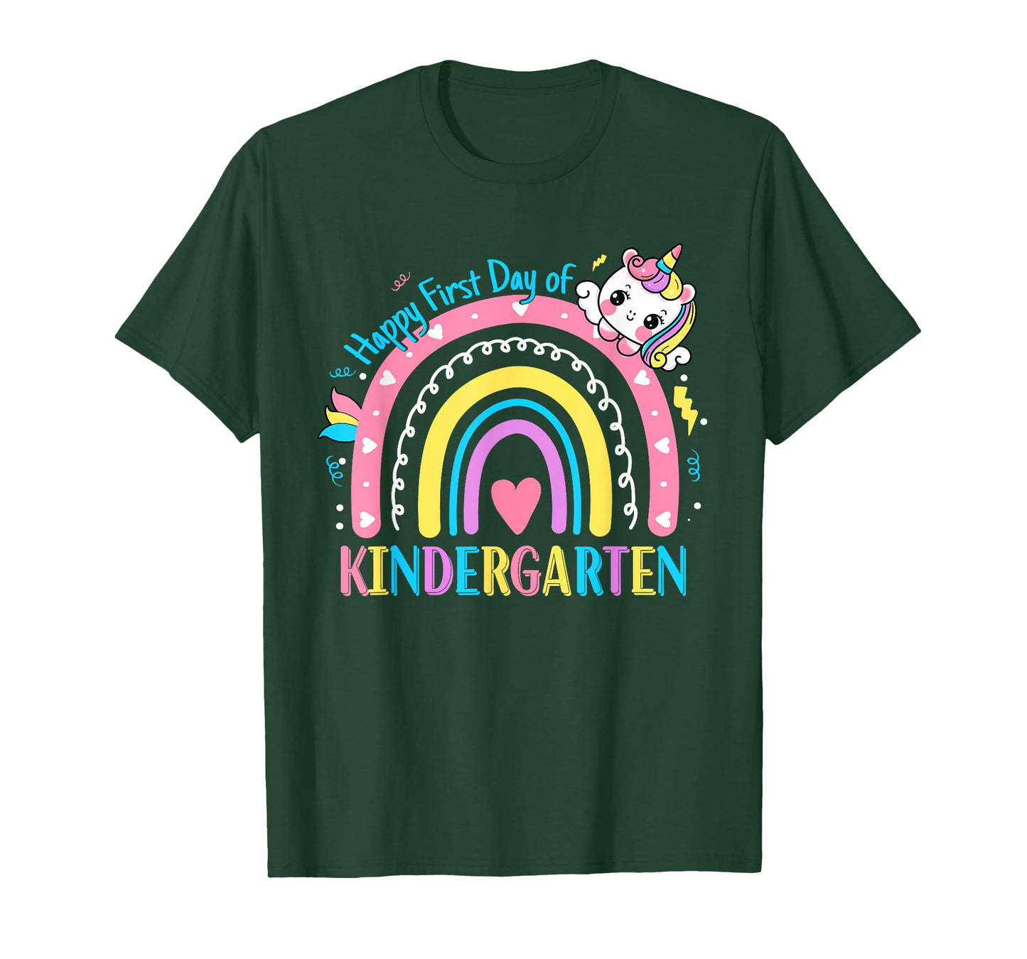 Kindergarten First Day to School Kindergarten Unicorn Girls T-Shirt